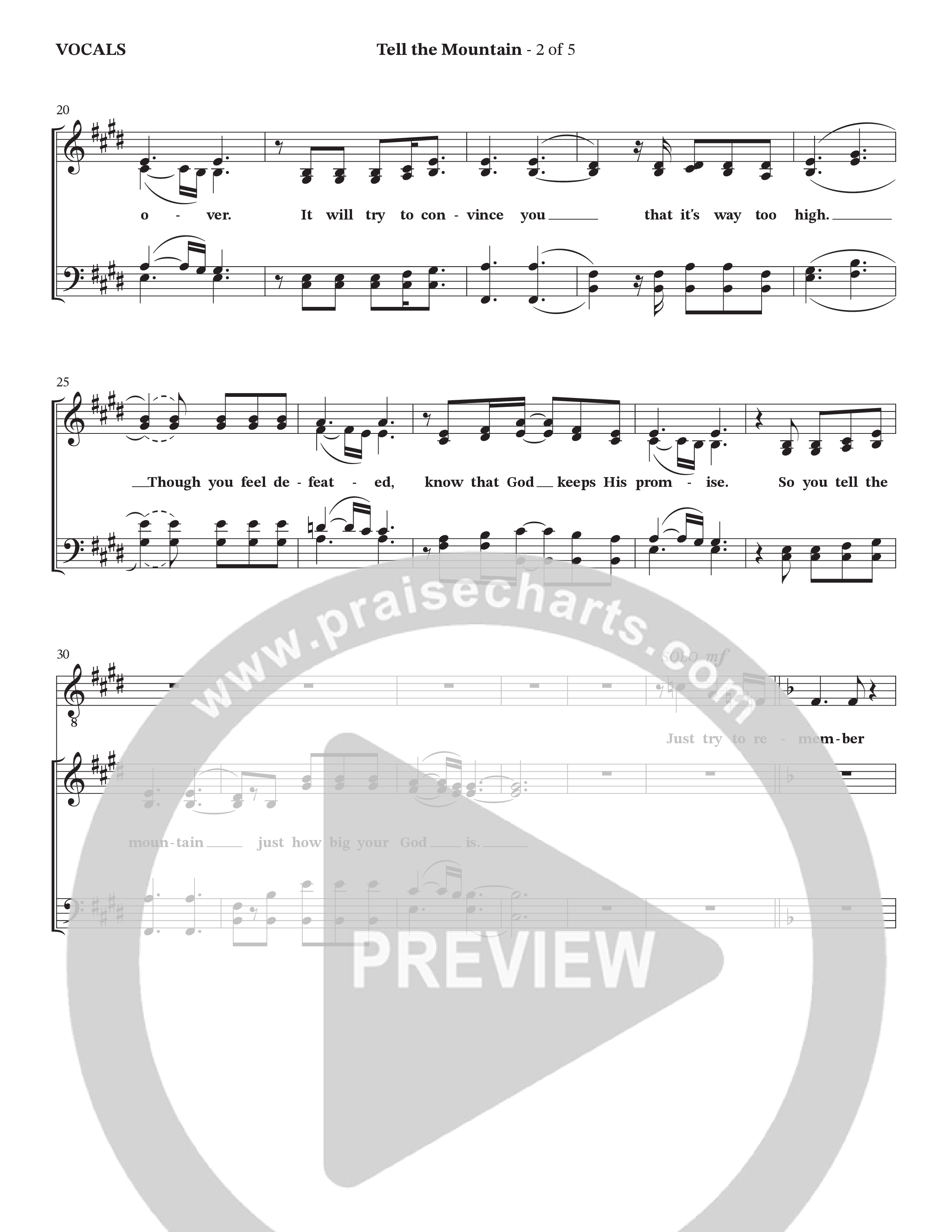 Tell The Mountain (Choral Anthem SATB) Choir Sheet (Collingsworth Family)