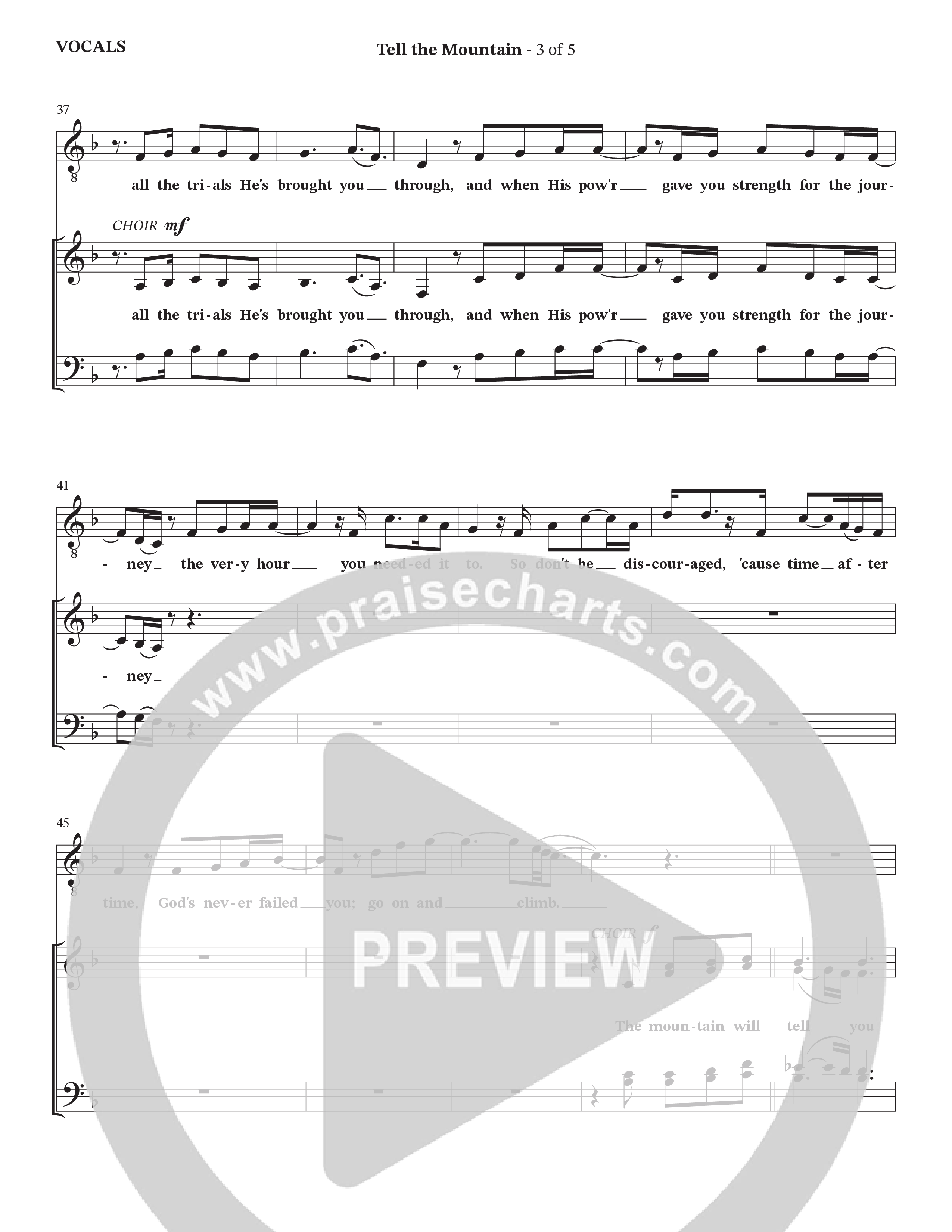 Tell The Mountain (Choral Anthem SATB) Choir Sheet (Collingsworth Family)