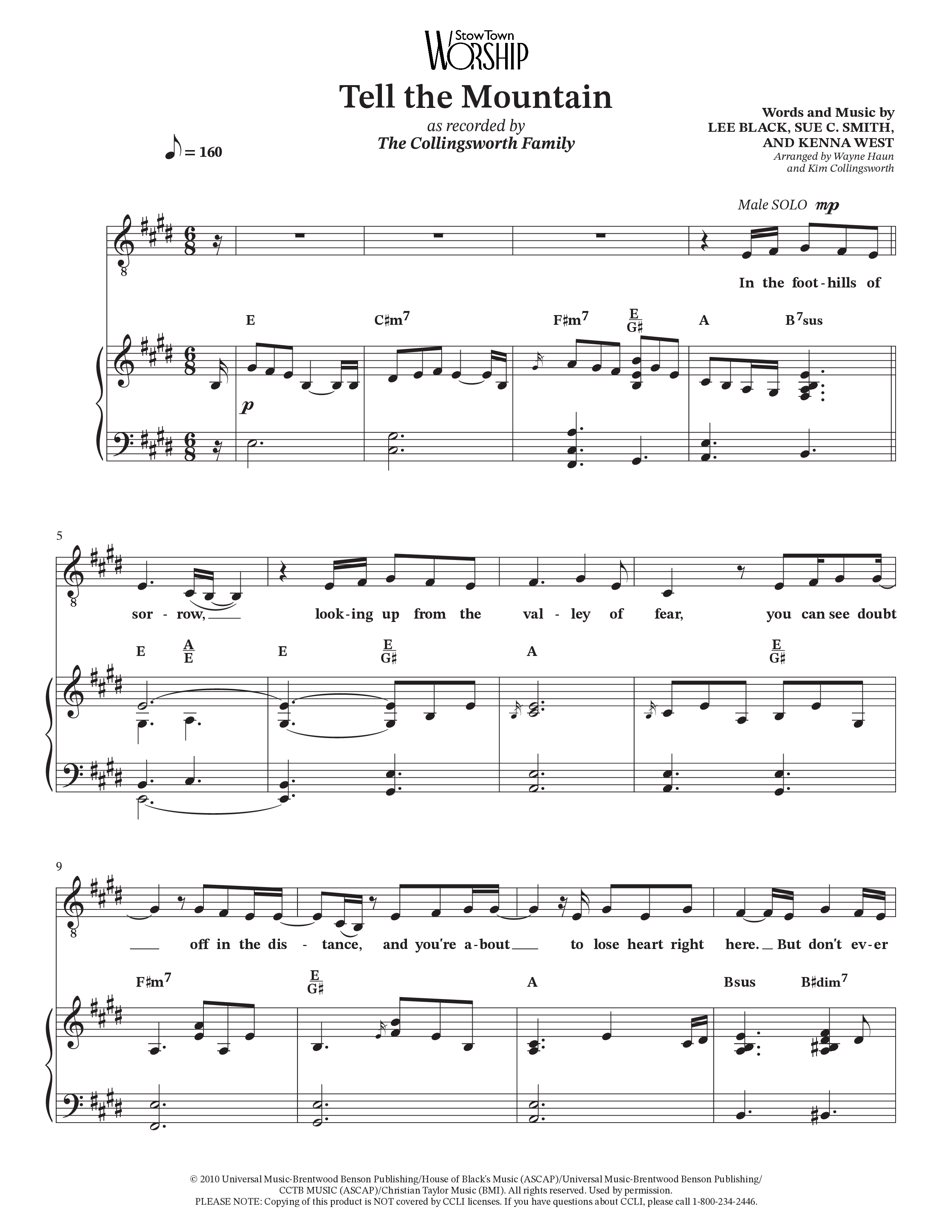 Tell The Mountain (Choral Anthem SATB) Piano/Vocal Pack (Collingsworth Family)