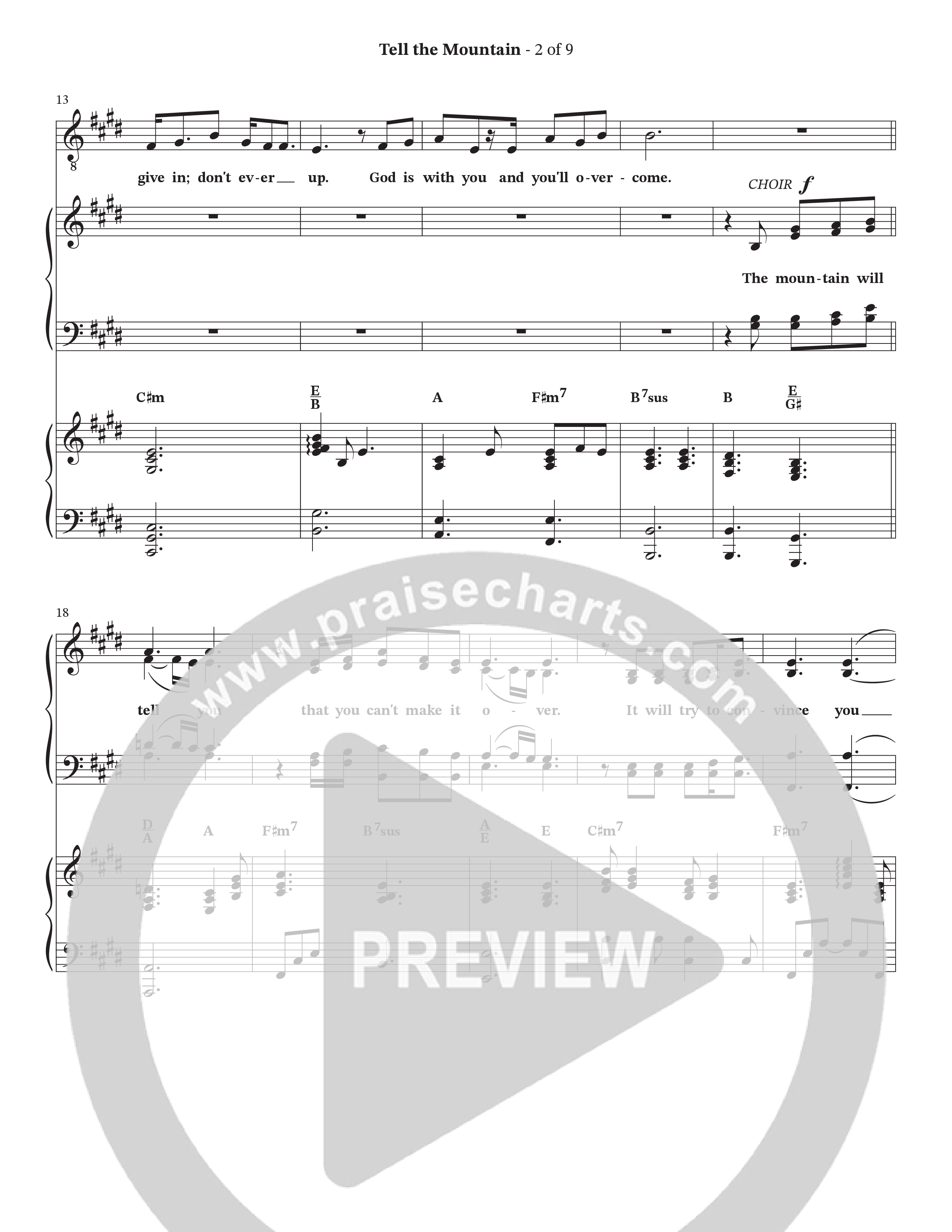 Tell The Mountain (Choral Anthem SATB) Piano/Vocal Pack (Collingsworth Family)