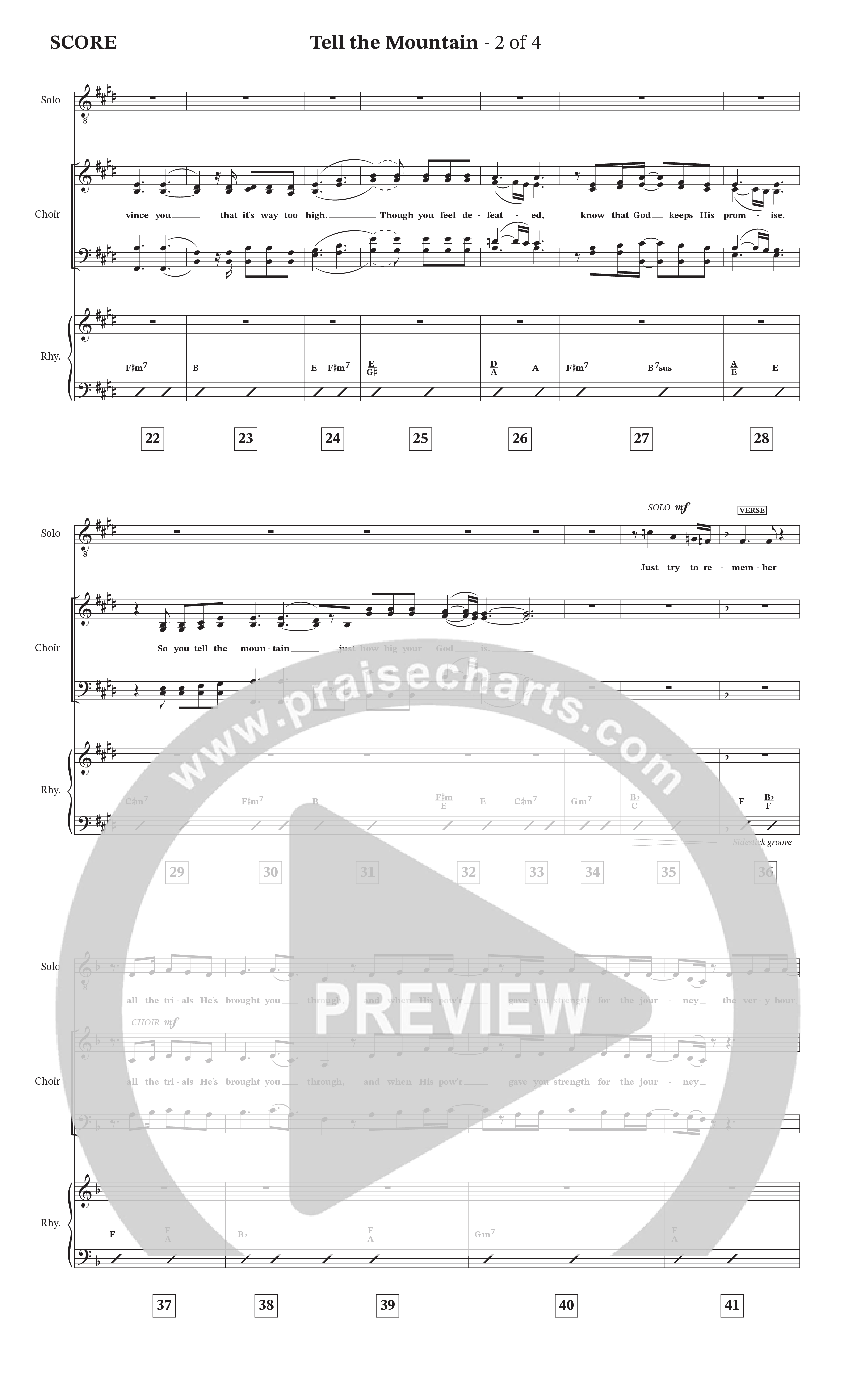 Tell The Mountain (Choral Anthem SATB) Rhythm/Vocal (Collingsworth Family)