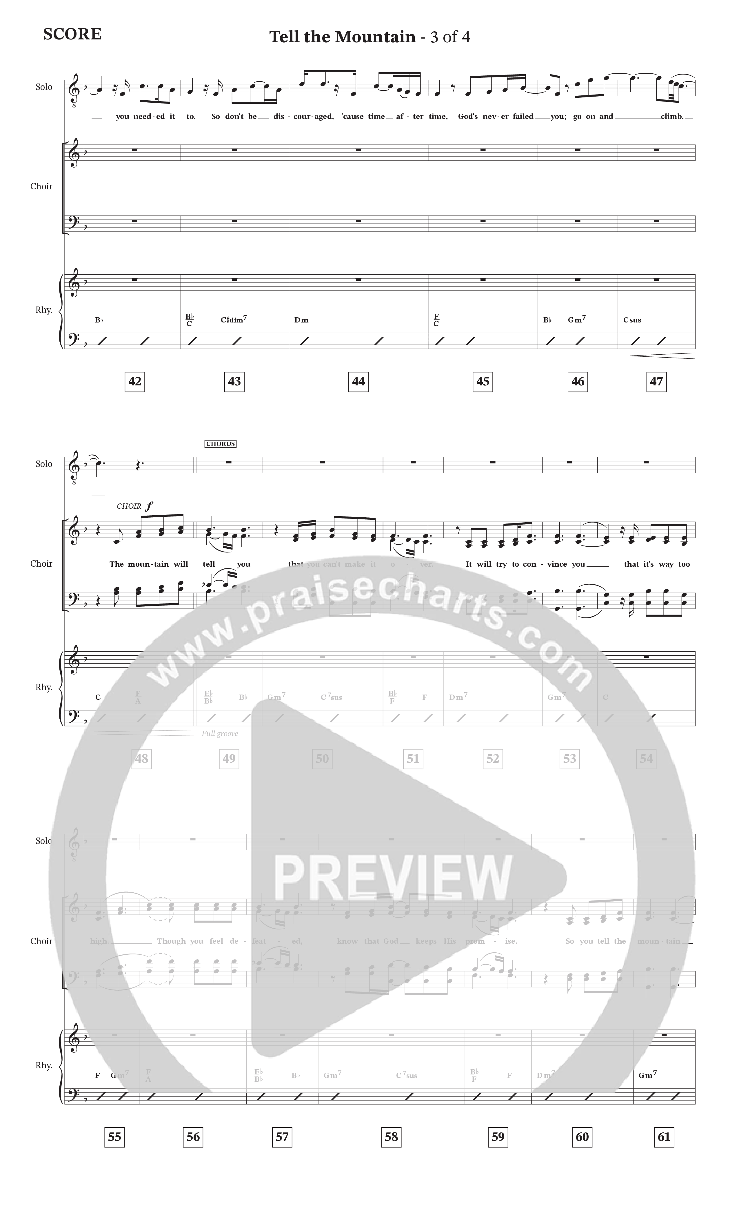 Tell The Mountain (Choral Anthem SATB) Rhythm/Vocal (Collingsworth Family)