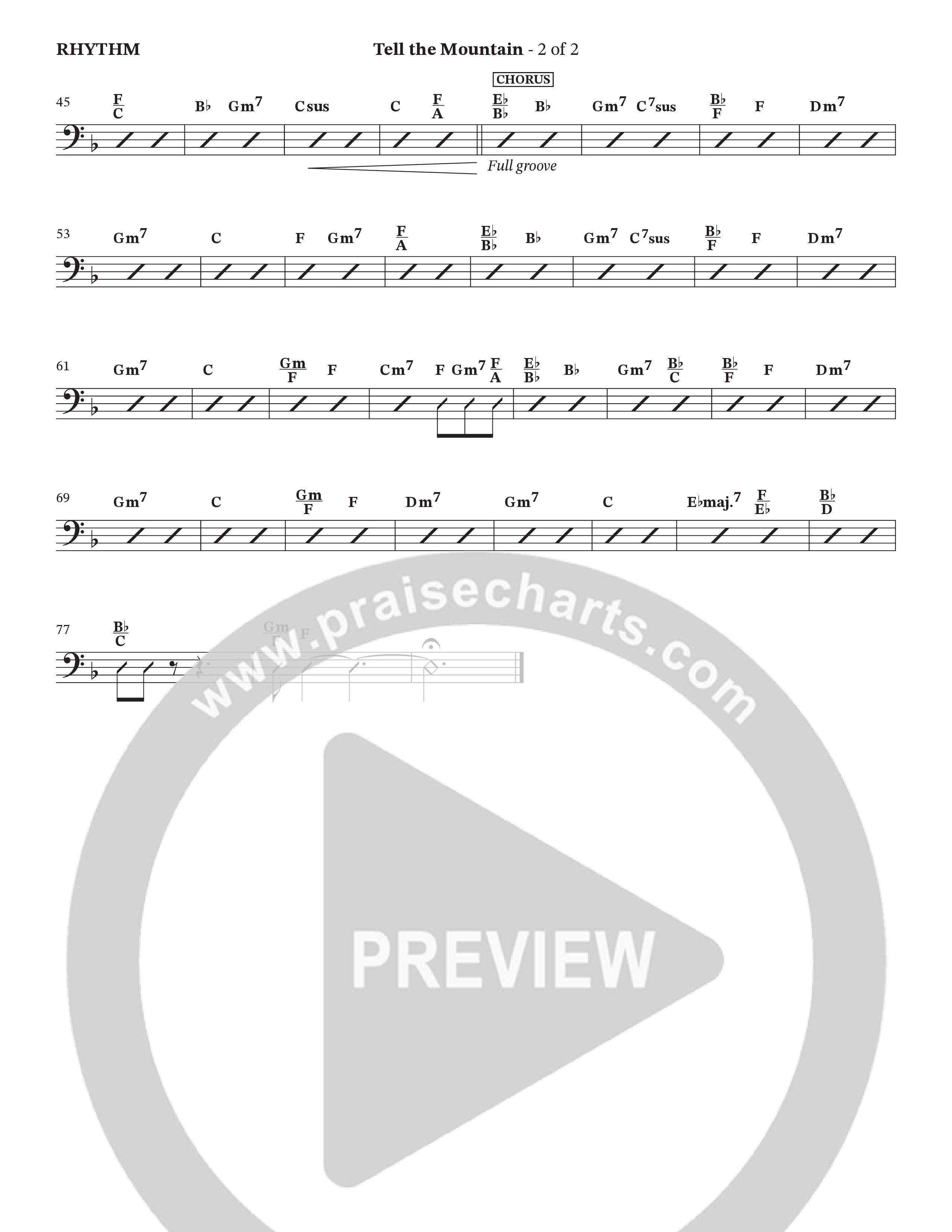 Tell The Mountain (Choral Anthem SATB) Rhythm Chart (Collingsworth Family)