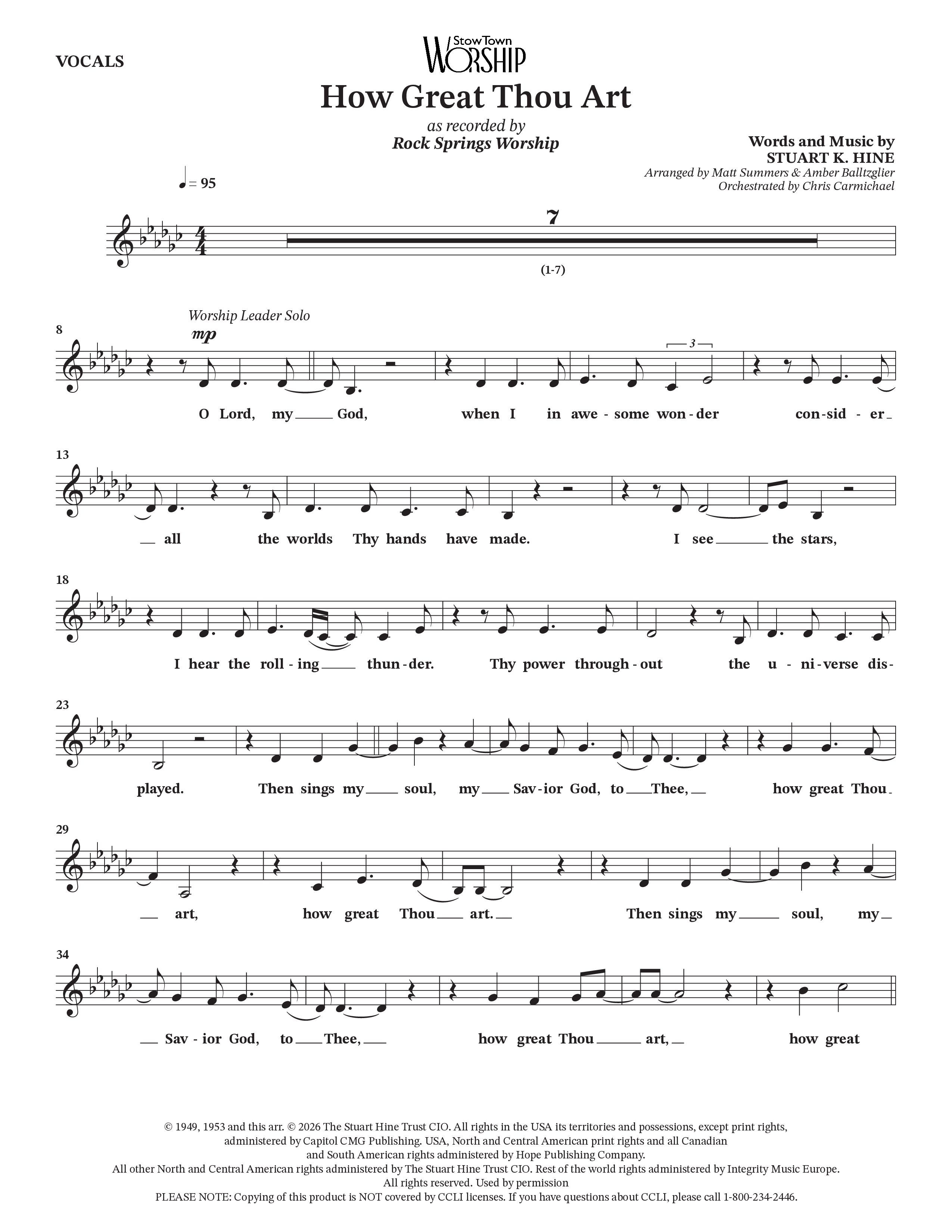 How Great Thou Art Choir Sheet (Rock Springs Worship)