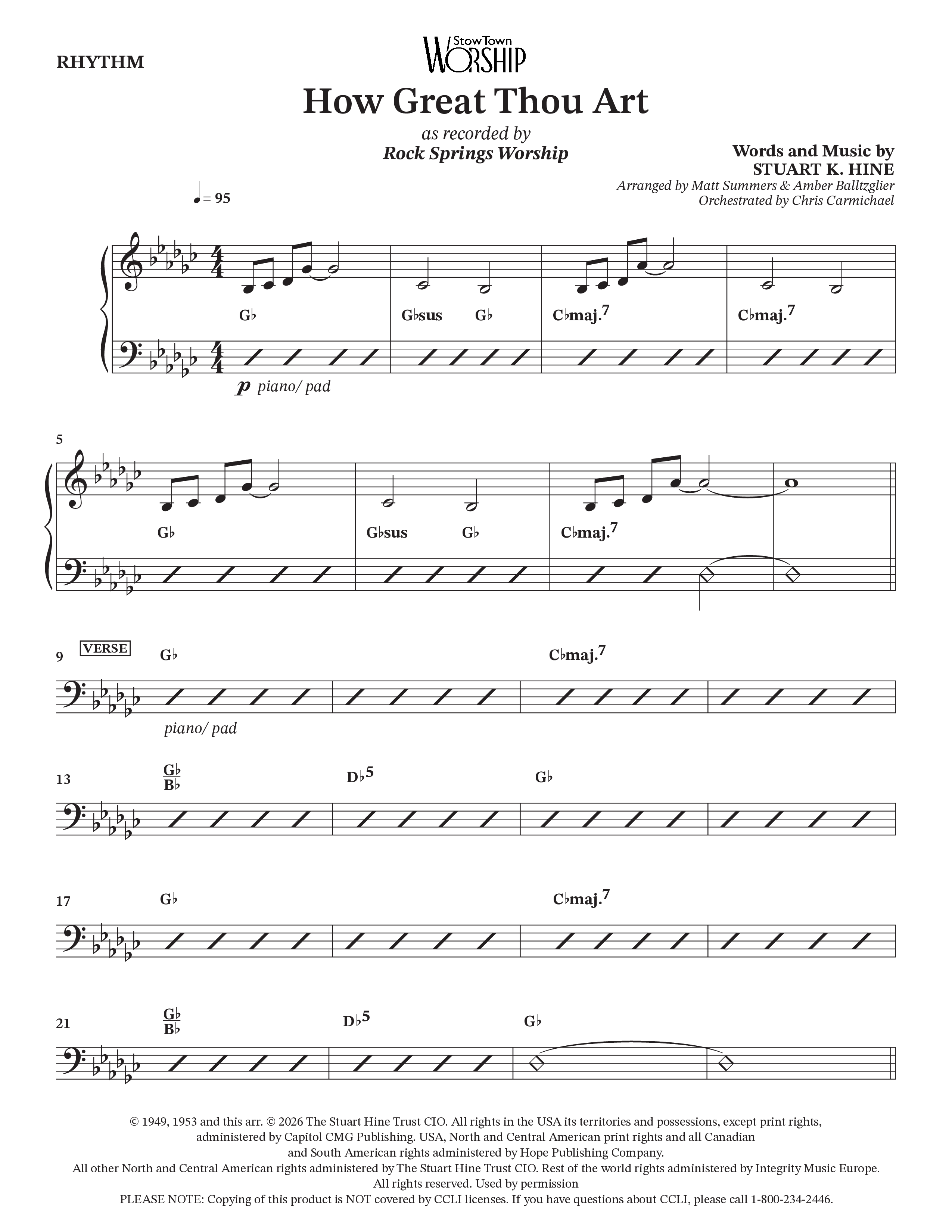 How Great Thou Art Rhythm Chart (Rock Springs Worship)