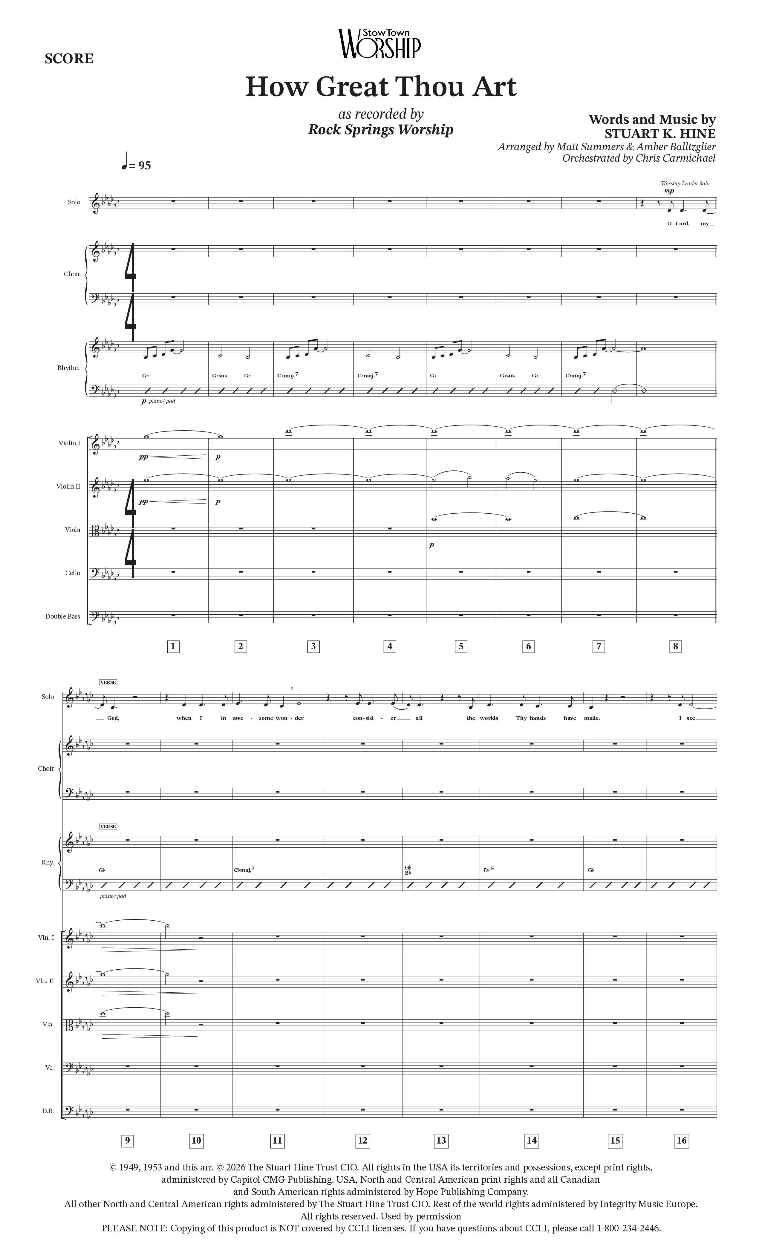 How Great Thou Art Conductor's Score (Rock Springs Worship)