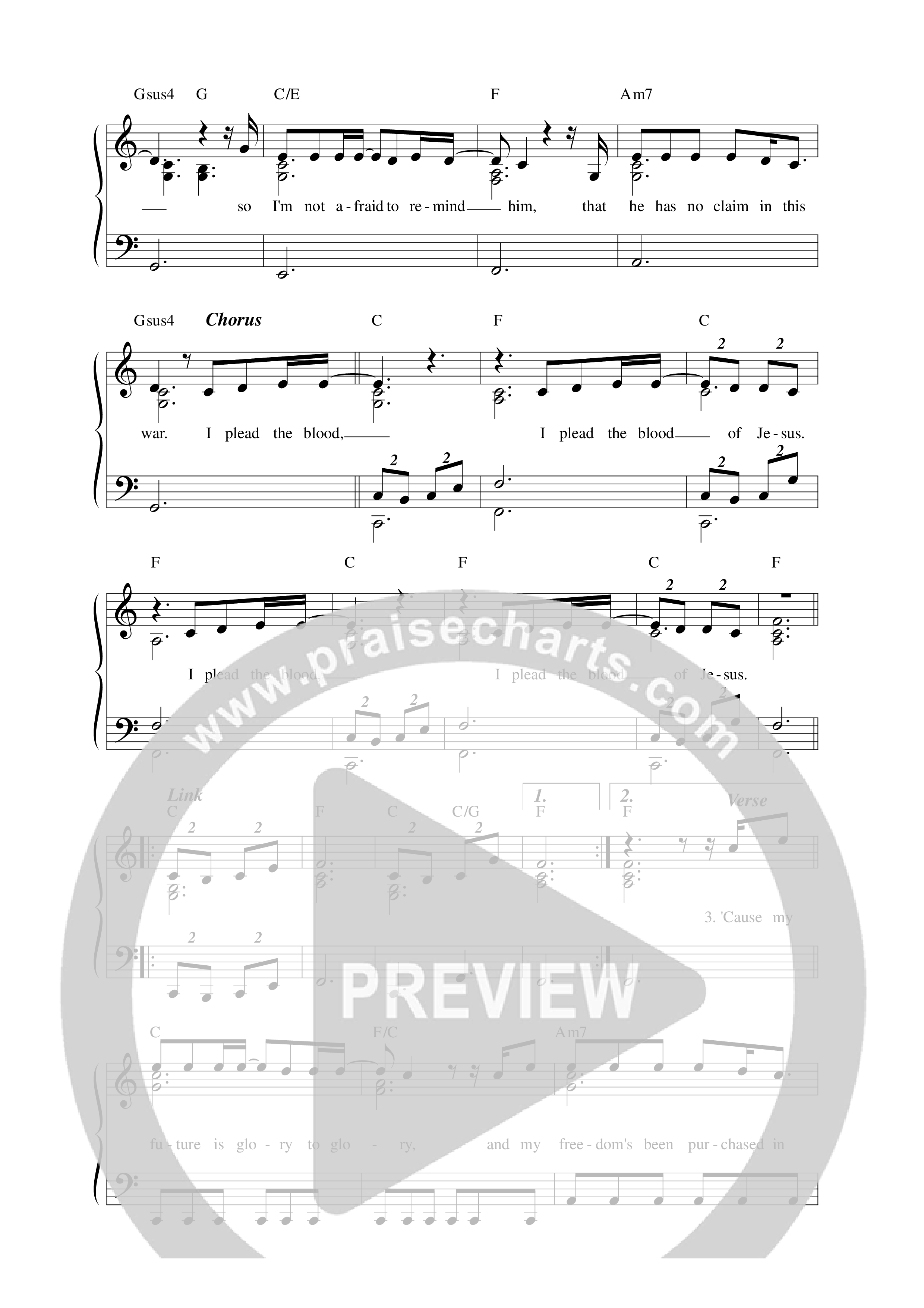 Plead The Blood Lead Sheet Melody (Alexander Pappas / Integrity Worship)