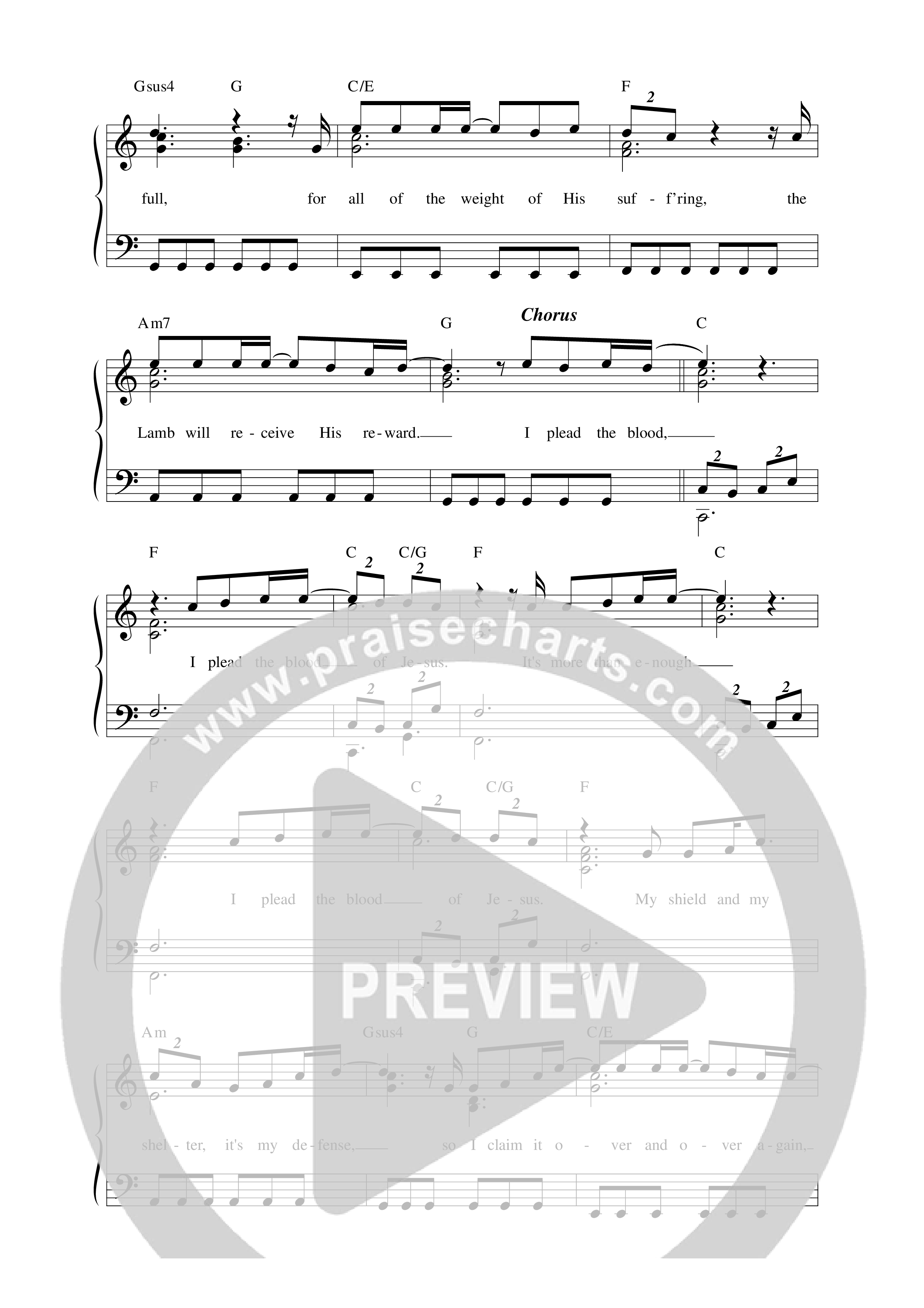 Plead The Blood Lead Sheet Melody (Alexander Pappas / Integrity Worship)