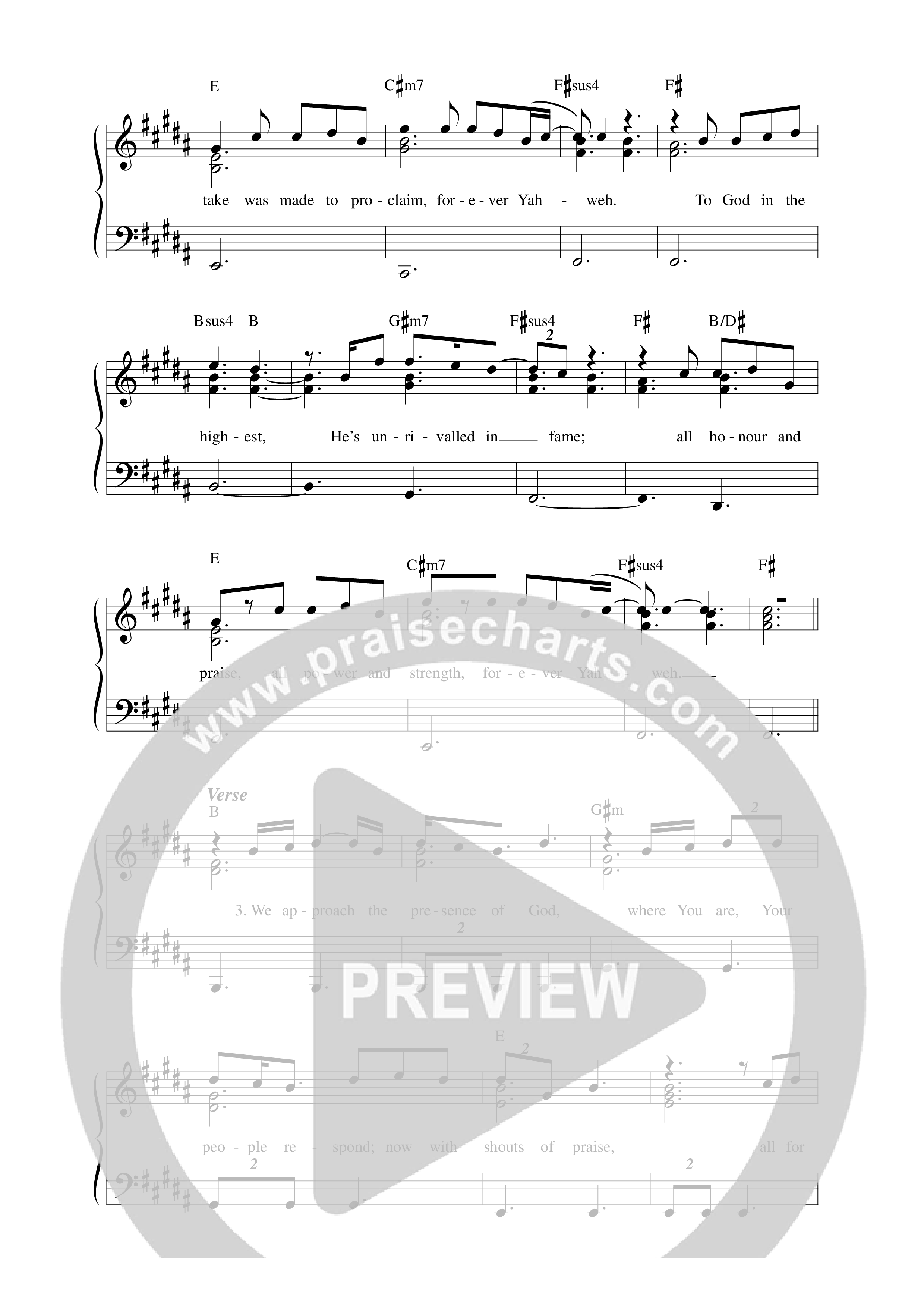 Yahweh Great I Am Lead Sheet Melody (Alexander Pappas / Integrity Worship)