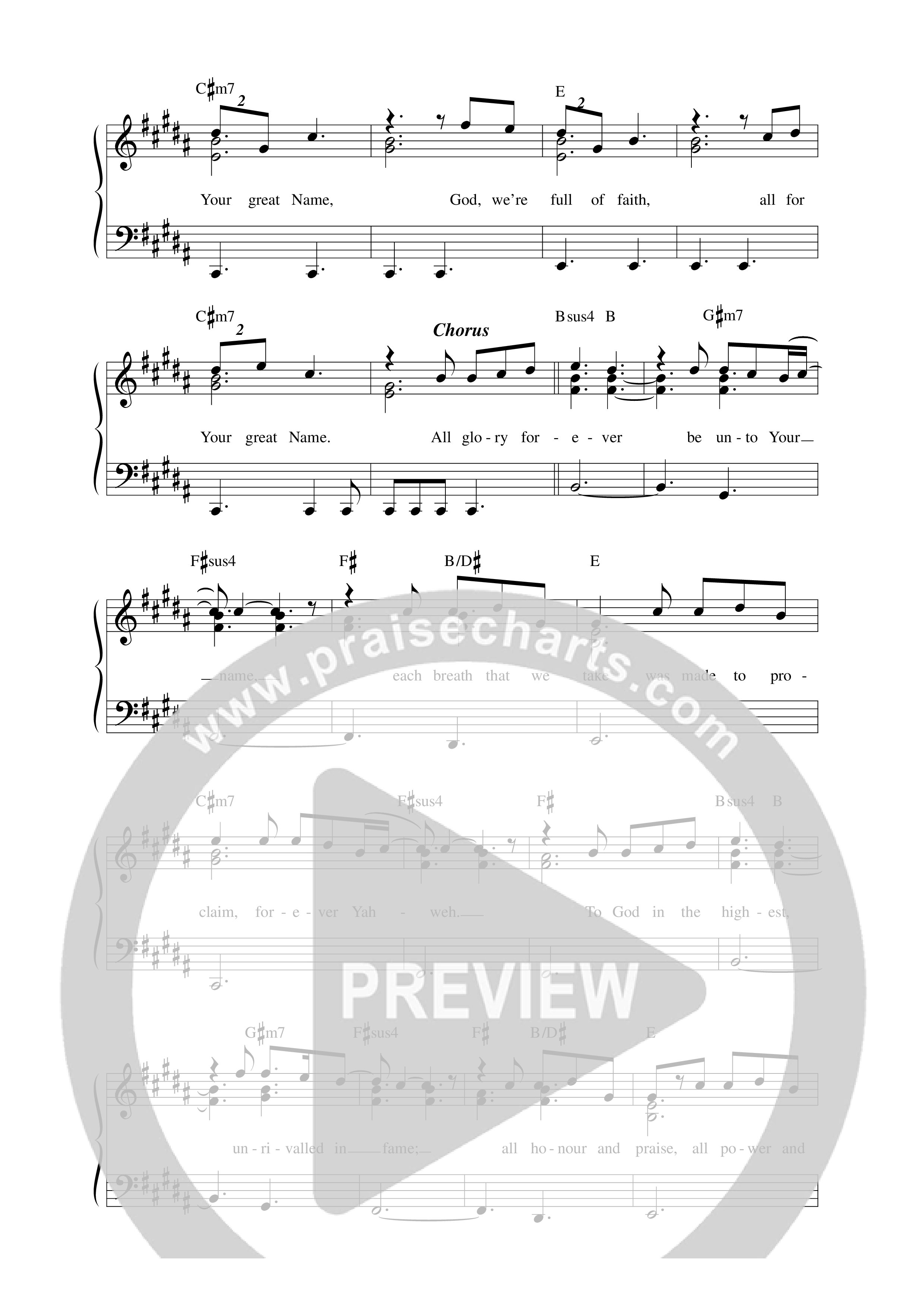 Yahweh Great I Am Lead Sheet Melody (Alexander Pappas / Integrity Worship)