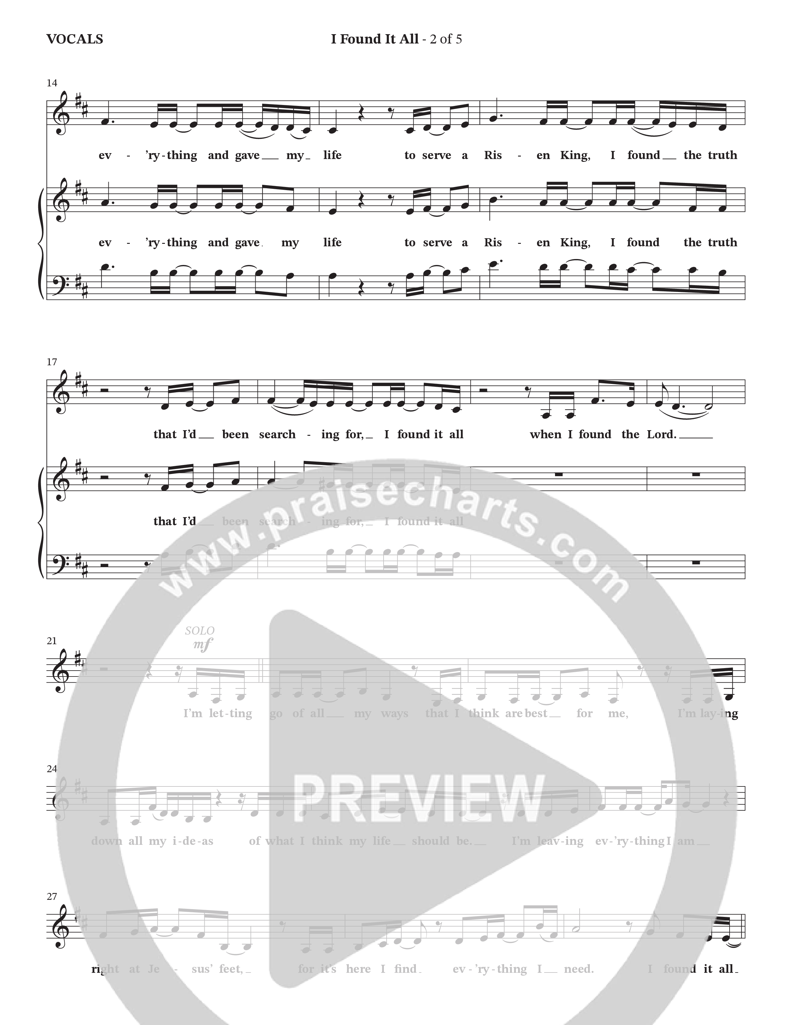 I Found It All (Choral Anthem SATB) Choir Sheet (Collingsworth Family)