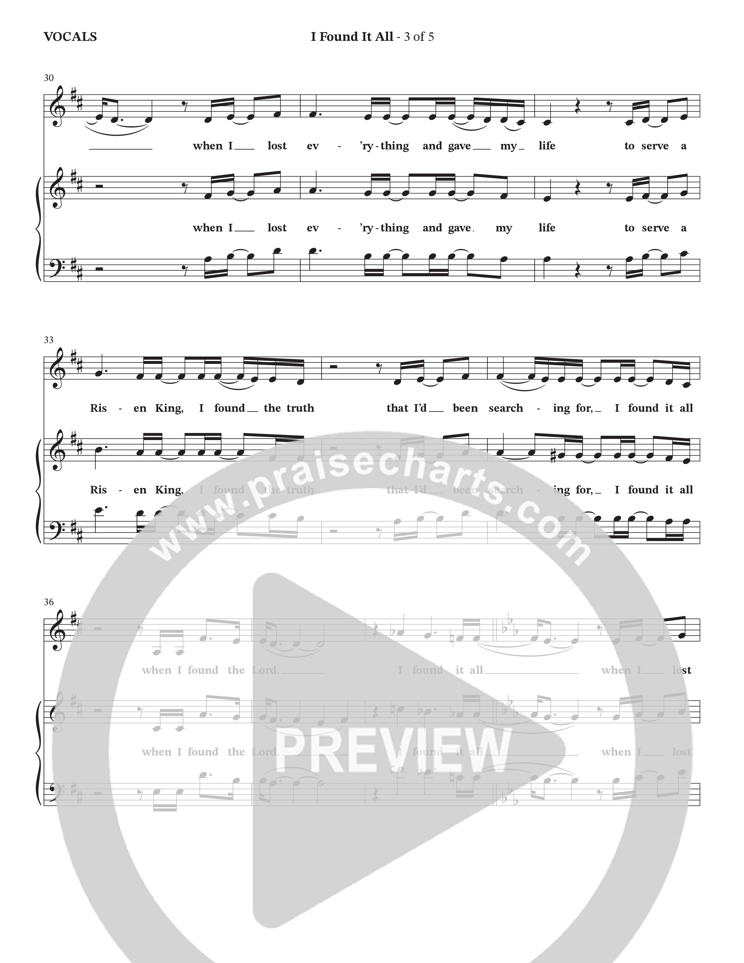 I Found It All (Choral Anthem SATB) Choir Sheet (Collingsworth Family)