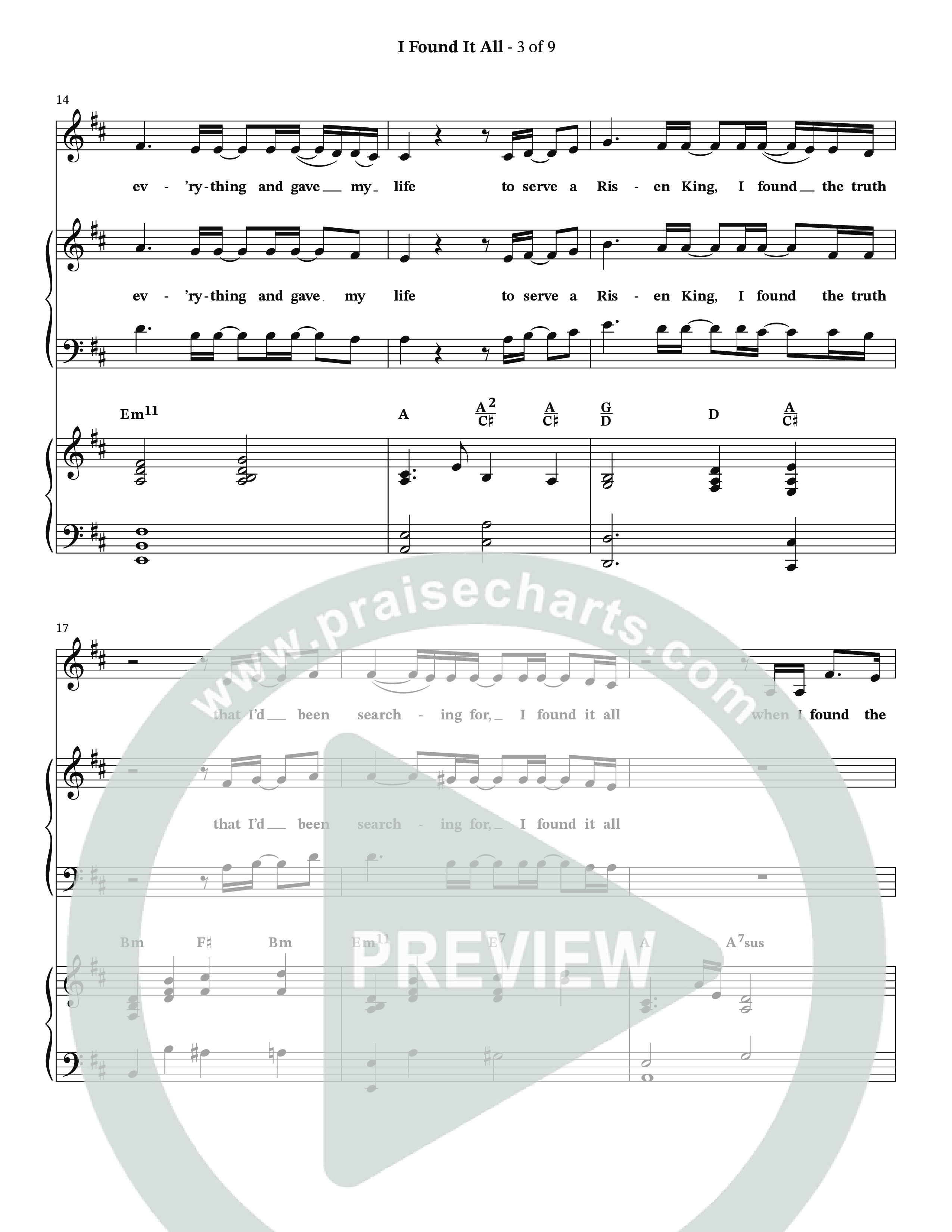 I Found It All (Choral Anthem SATB) Piano/Vocal Pack (Collingsworth Family)