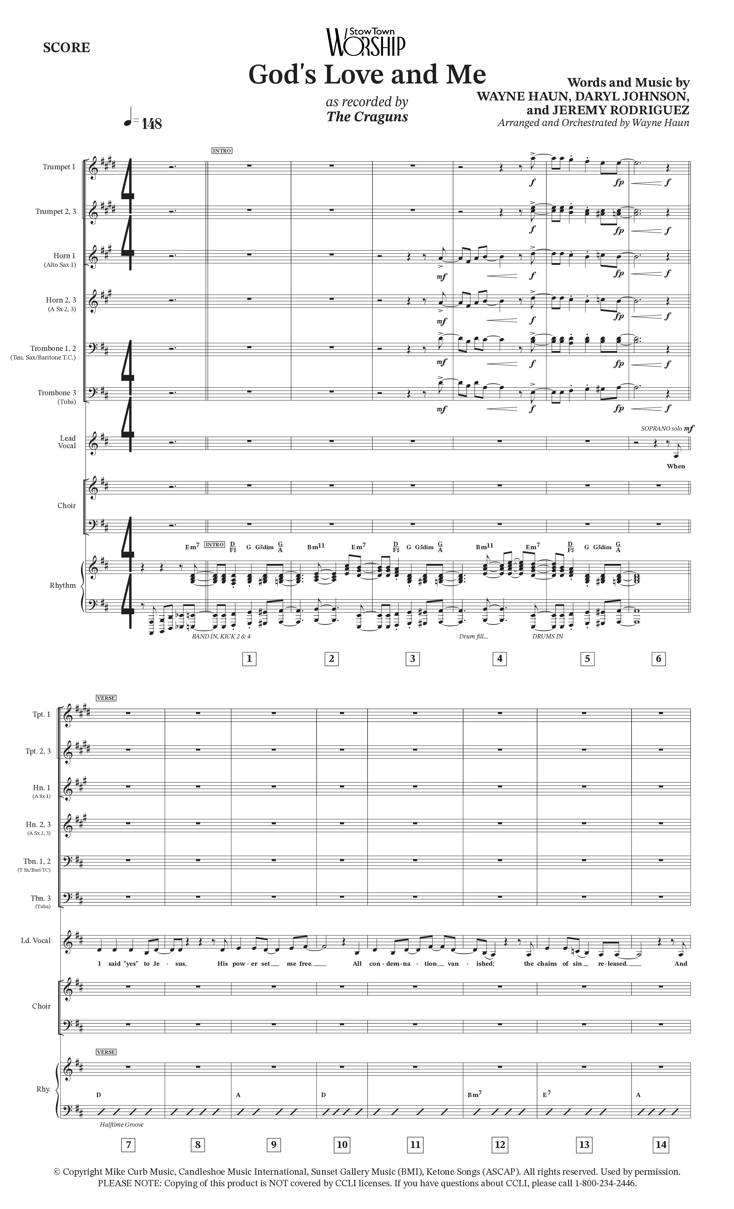 God's Love And Me (Choral Anthem SATB) Orchestration (The Craguns)
