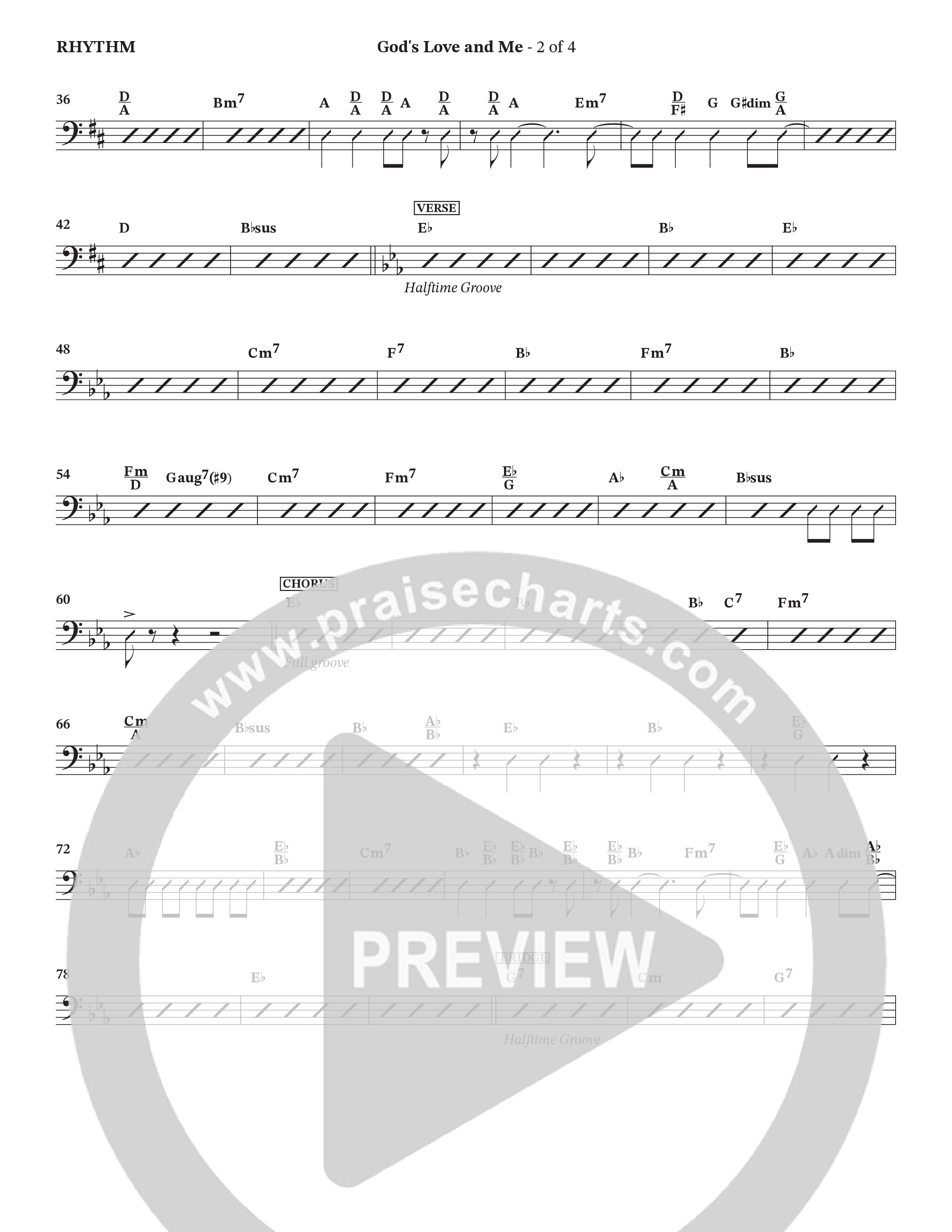 God's Love And Me (Choral Anthem SATB) Rhythm Chart (The Craguns)