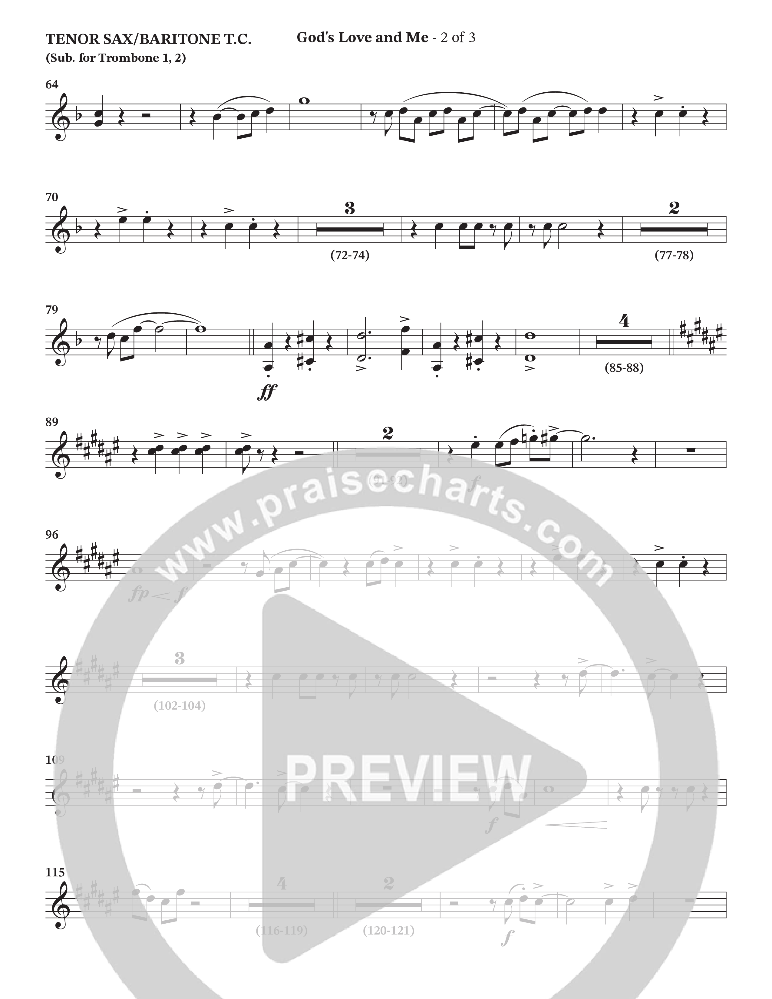 God's Love And Me (Choral Anthem SATB) Tenor Sax/Baritone T.C. (The Craguns)