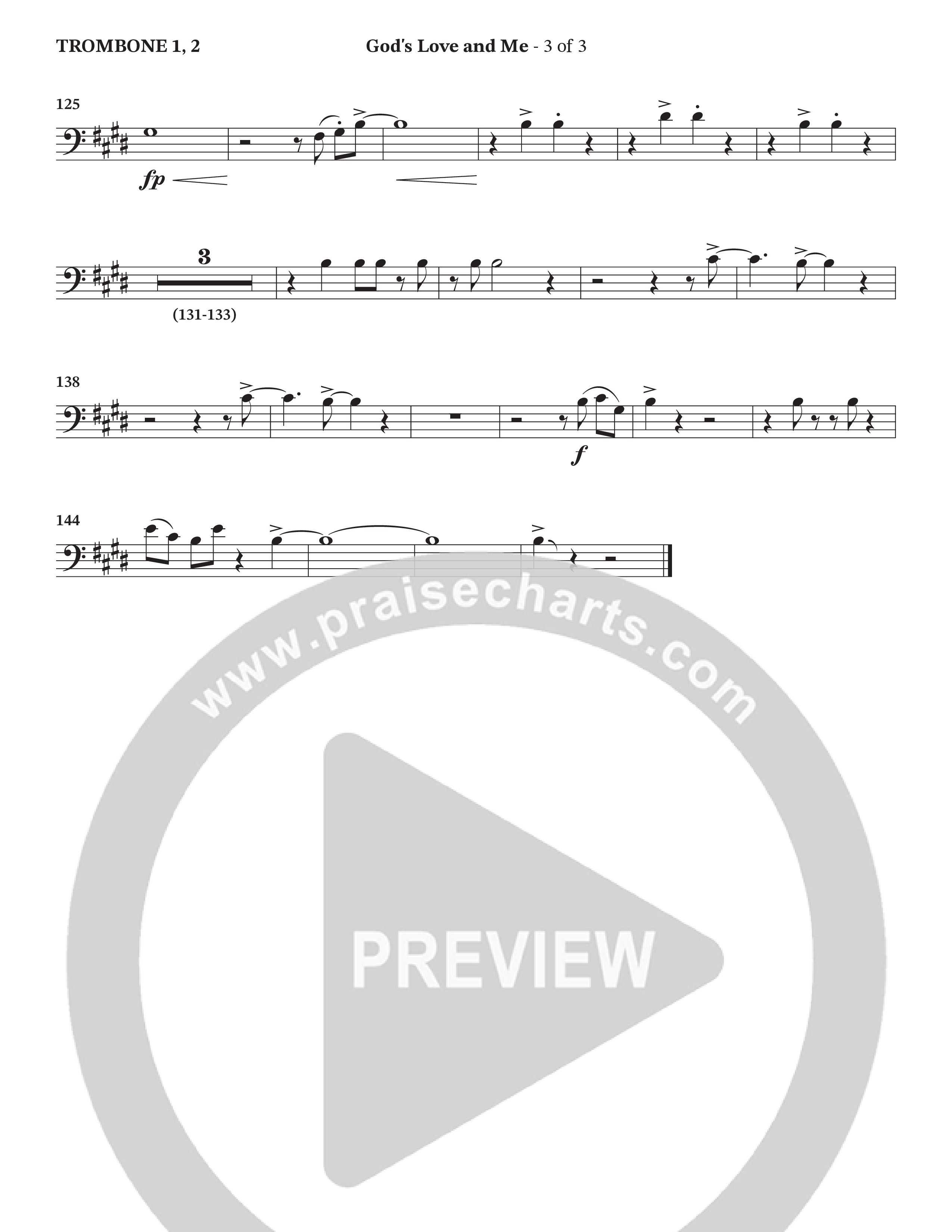 God's Love And Me (Choral Anthem SATB) Trombone 1/2 (The Craguns)
