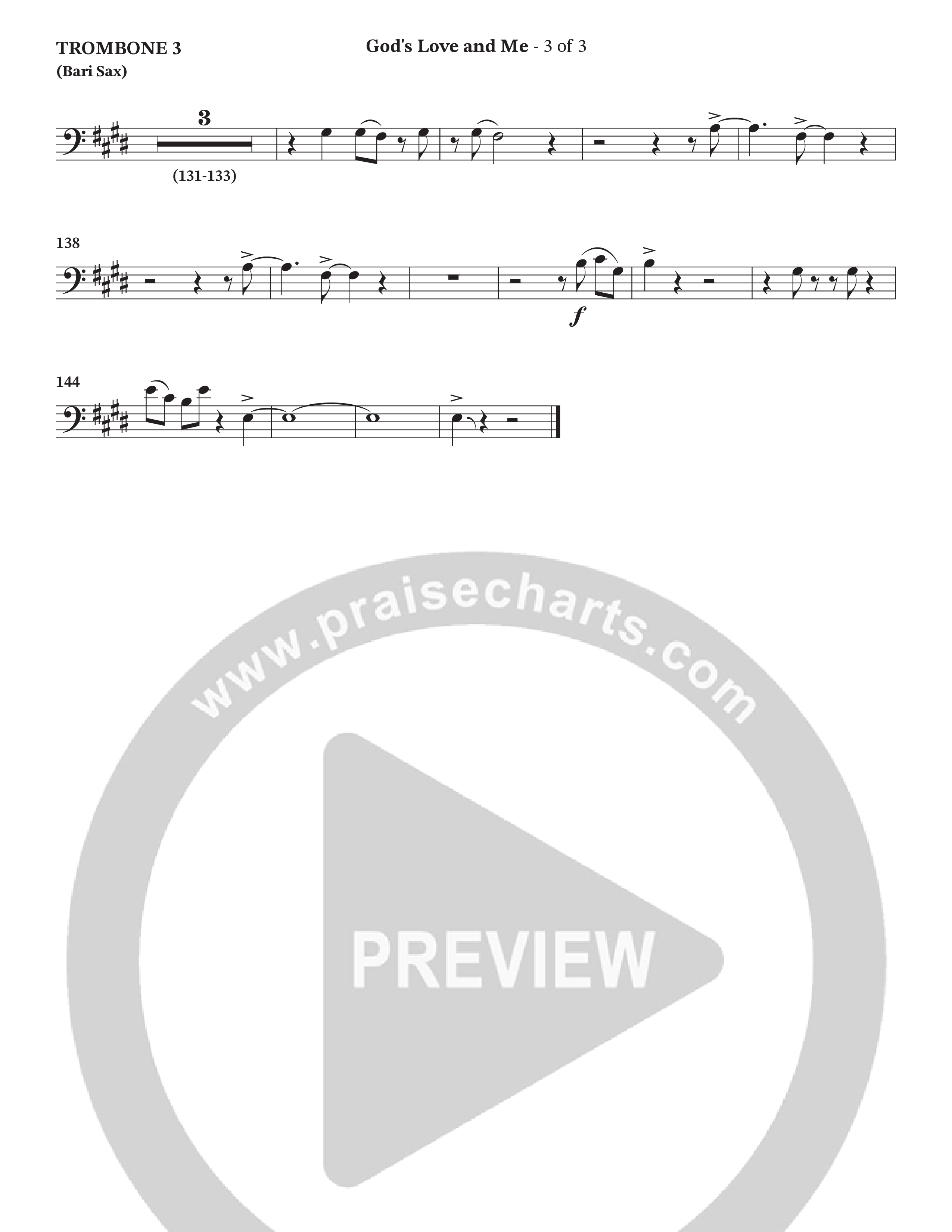God's Love And Me (Choral Anthem SATB) Trombone 3 (The Craguns)