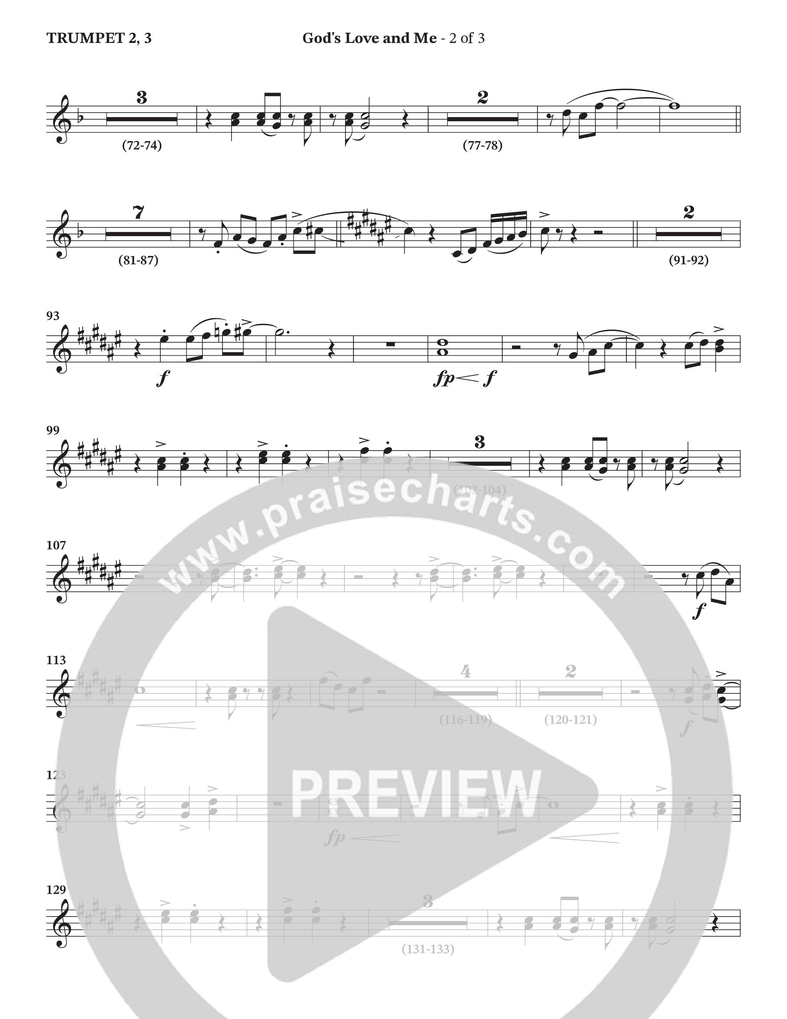 God's Love And Me (Choral Anthem SATB) Trumpet 2/3 (The Craguns)
