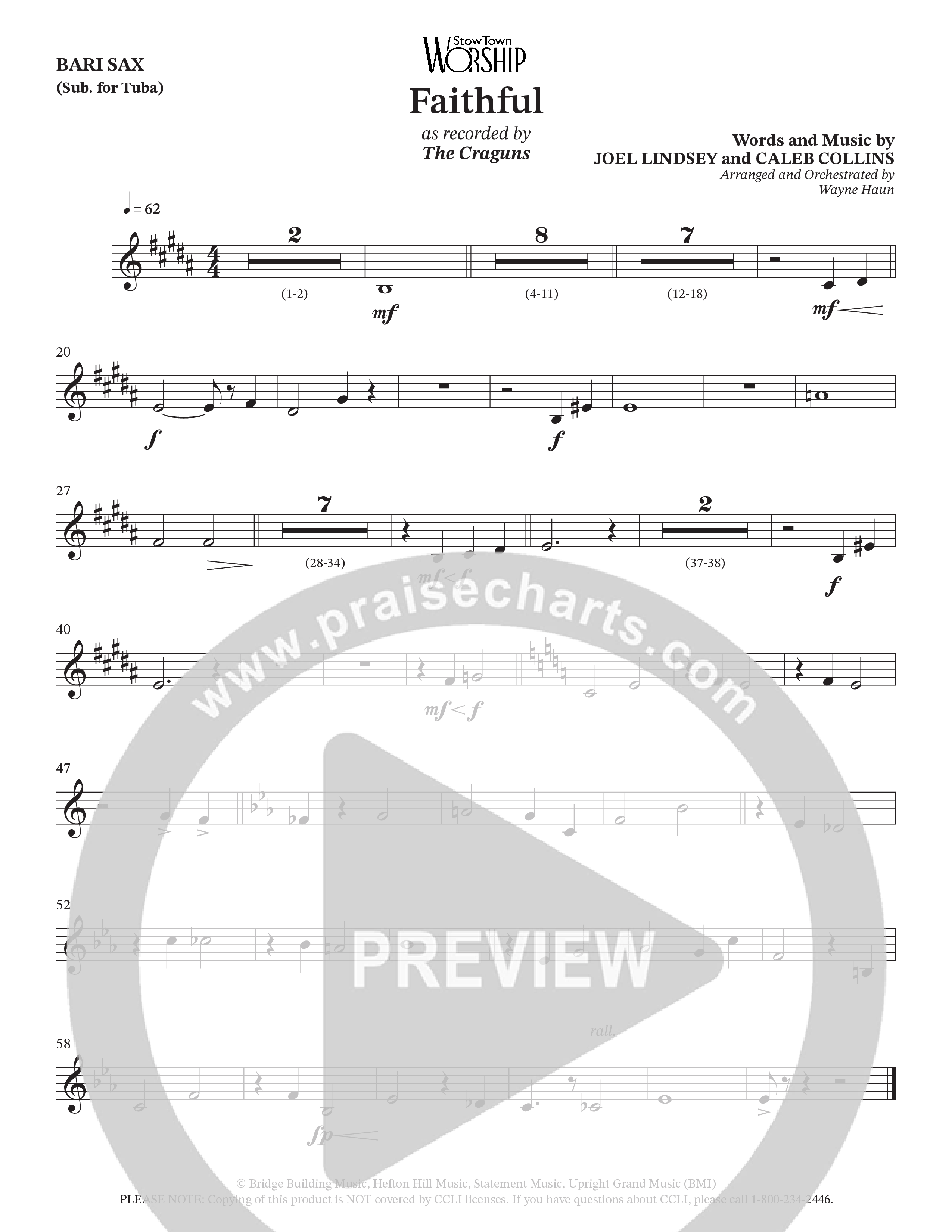 Faithful (Choral Anthem SATB) Bari Sax (The Craguns)