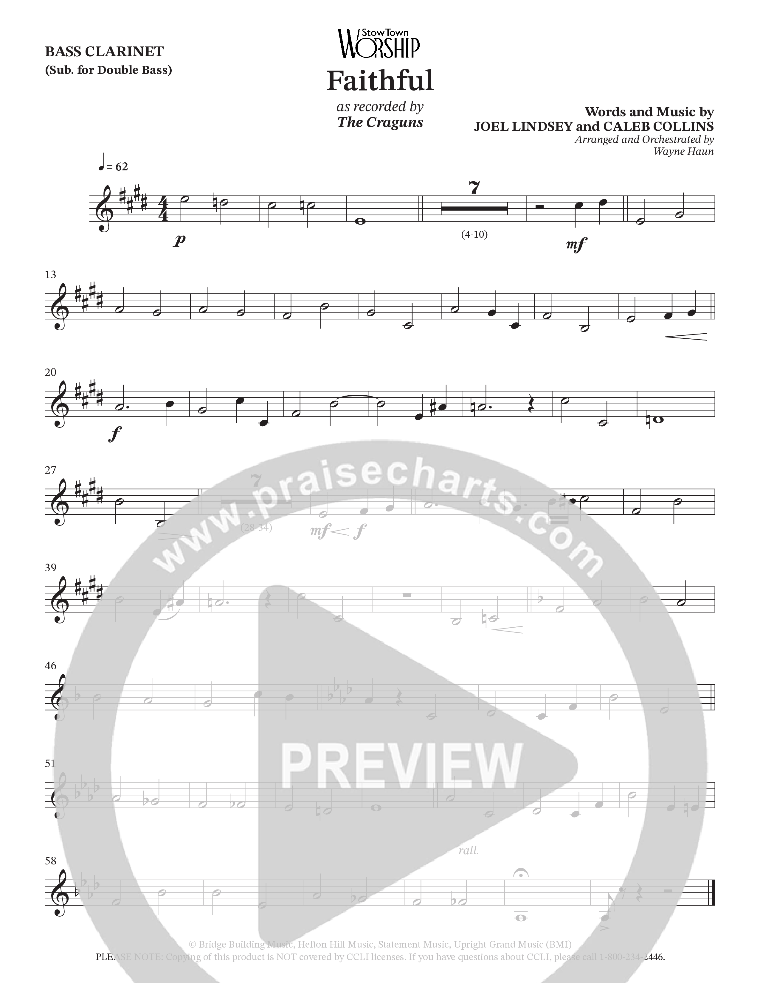 Faithful (Choral Anthem SATB) Bass Clarinet (The Craguns)