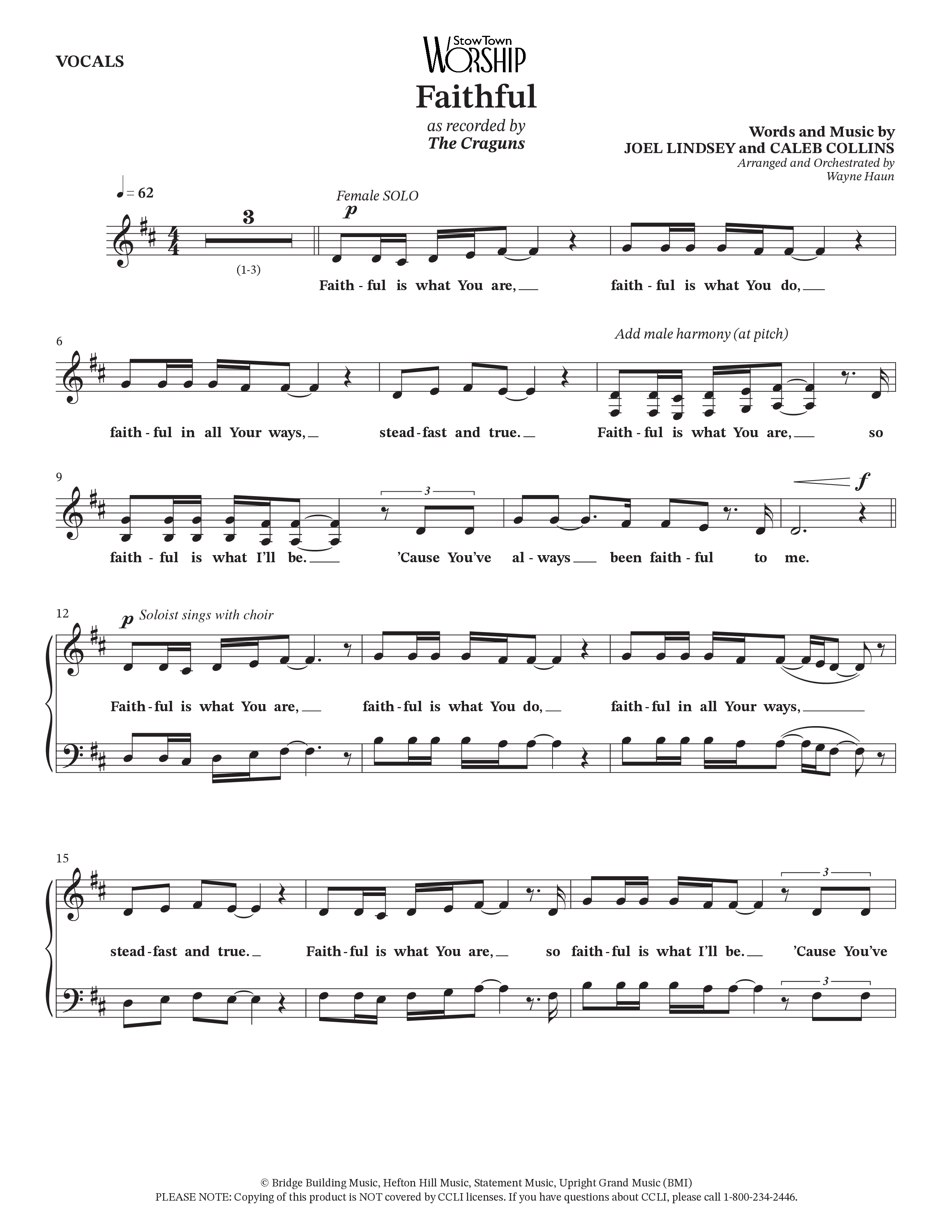 Faithful (Choral Anthem SATB) Choir Sheet (The Craguns)