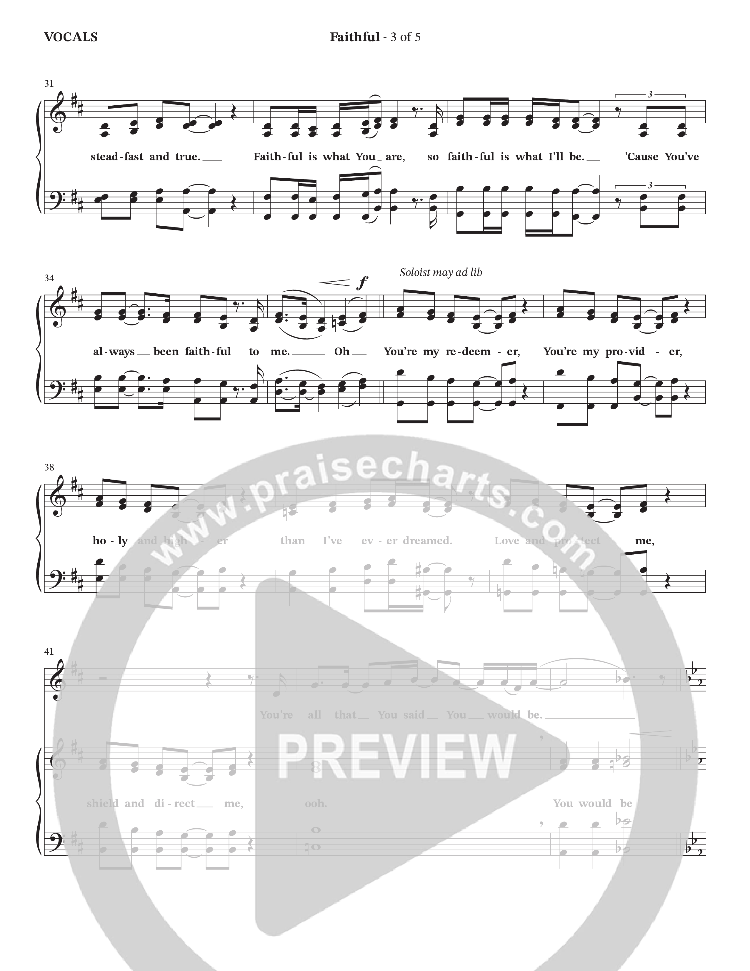 Faithful (Choral Anthem SATB) Choir Sheet (The Craguns)
