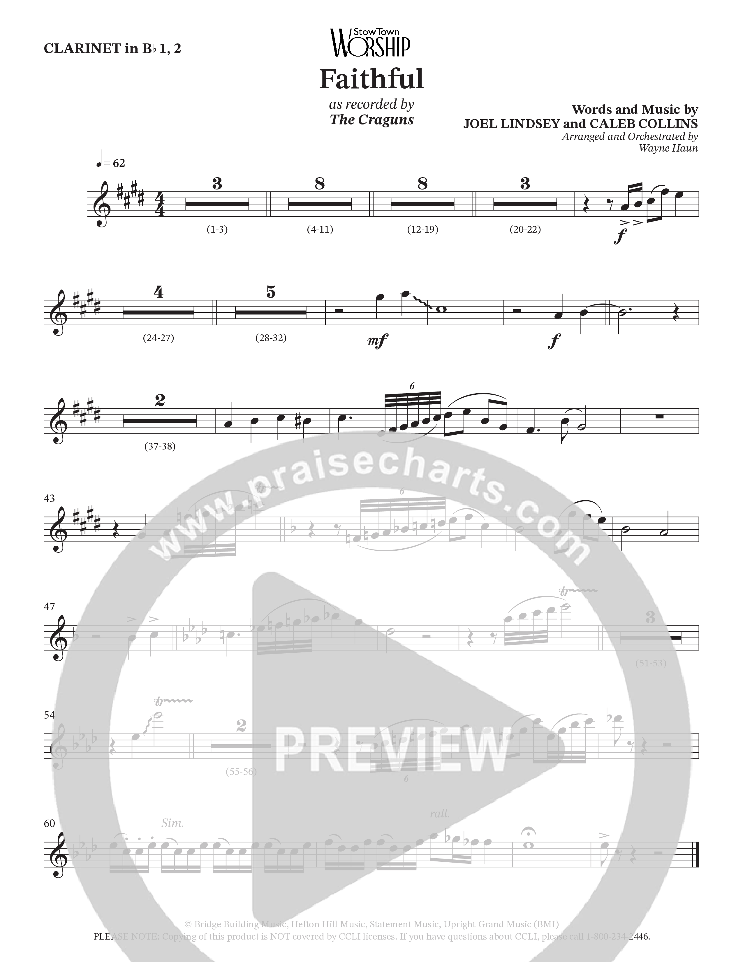 Faithful (Choral Anthem SATB) Clarinet (The Craguns)