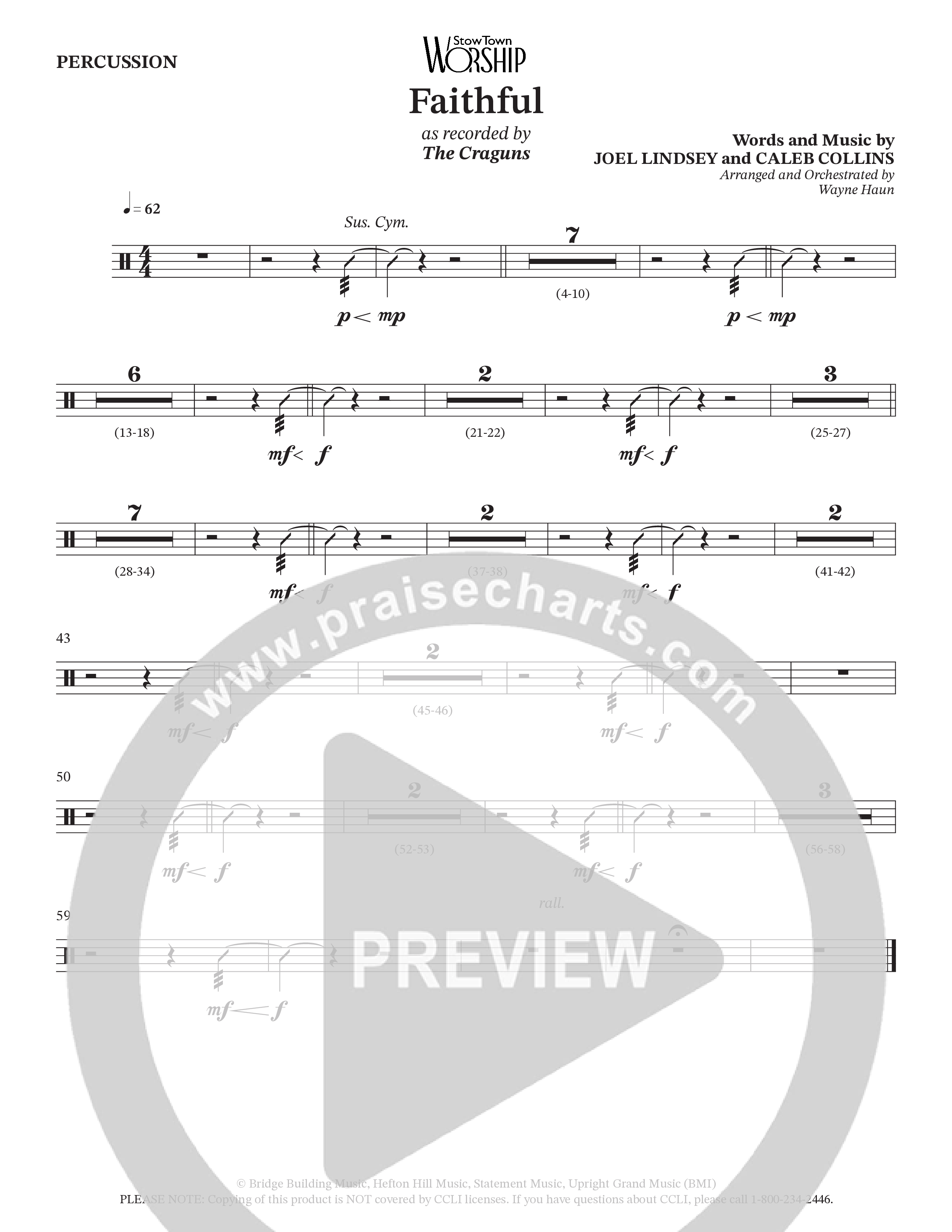Faithful (Choral Anthem SATB) Percussion (The Craguns)