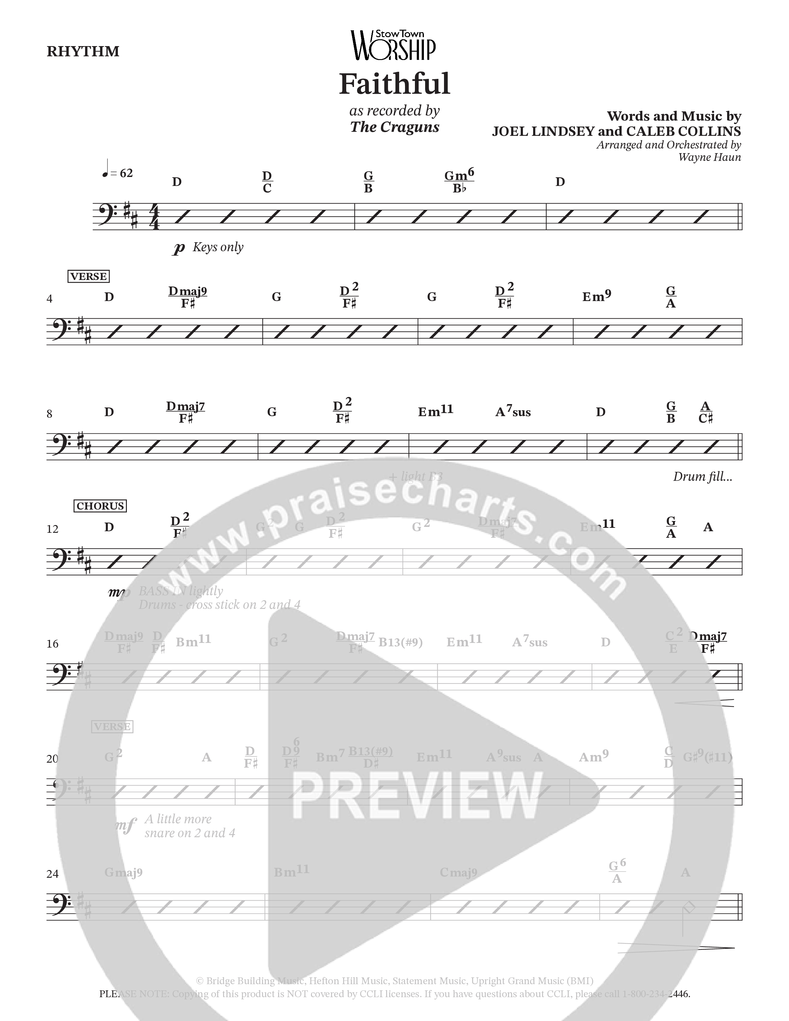 Faithful (Choral Anthem SATB) Rhythm Chart (The Craguns)