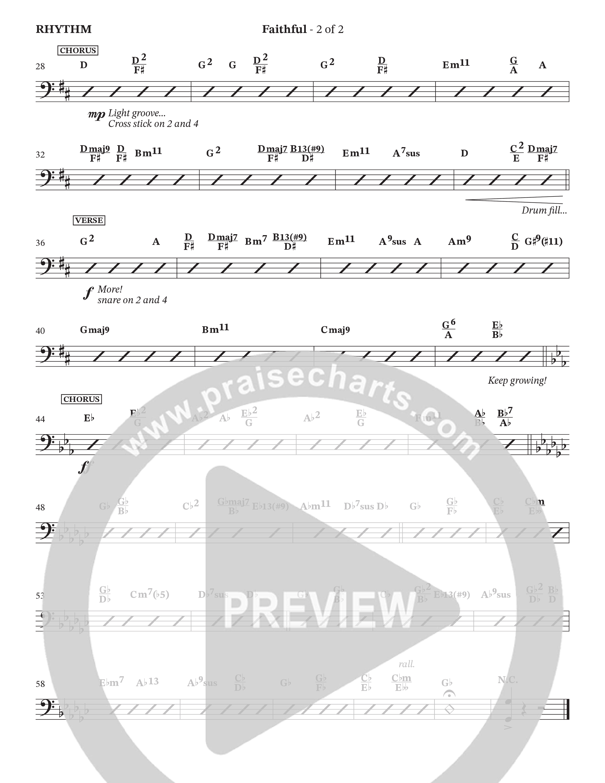 Faithful (Choral Anthem SATB) Rhythm Chart (The Craguns)