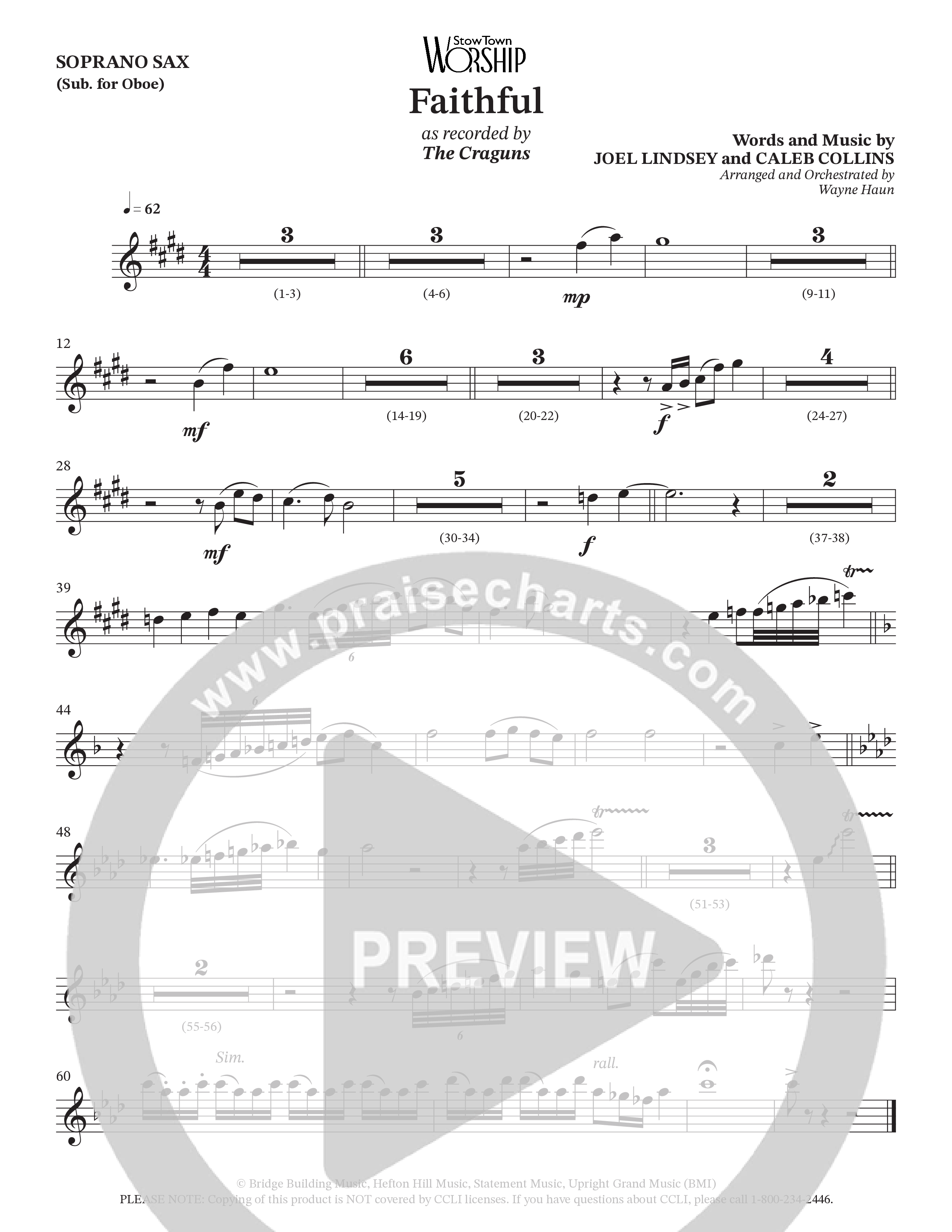 Faithful (Choral Anthem SATB) Soprano Sax (The Craguns)