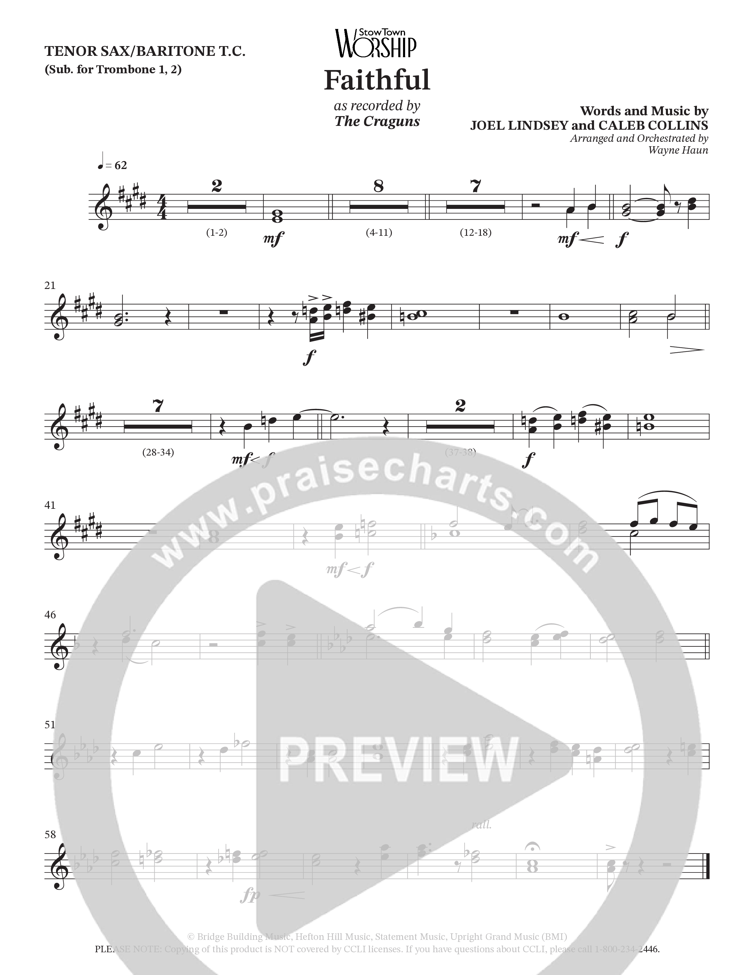 Faithful (Choral Anthem SATB) Tenor Sax/Baritone T.C. (The Craguns)
