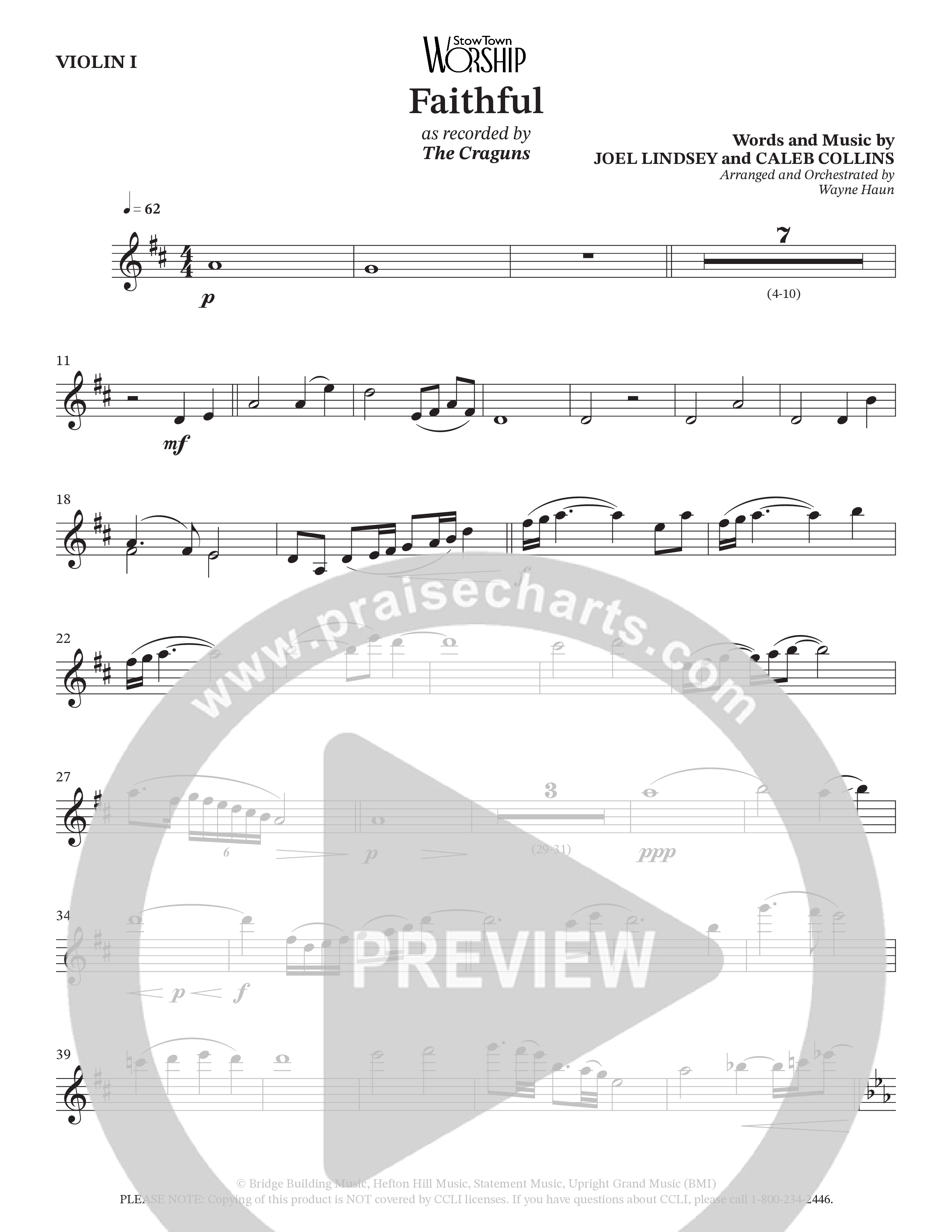 Faithful (Choral Anthem SATB) String Pack (The Craguns)