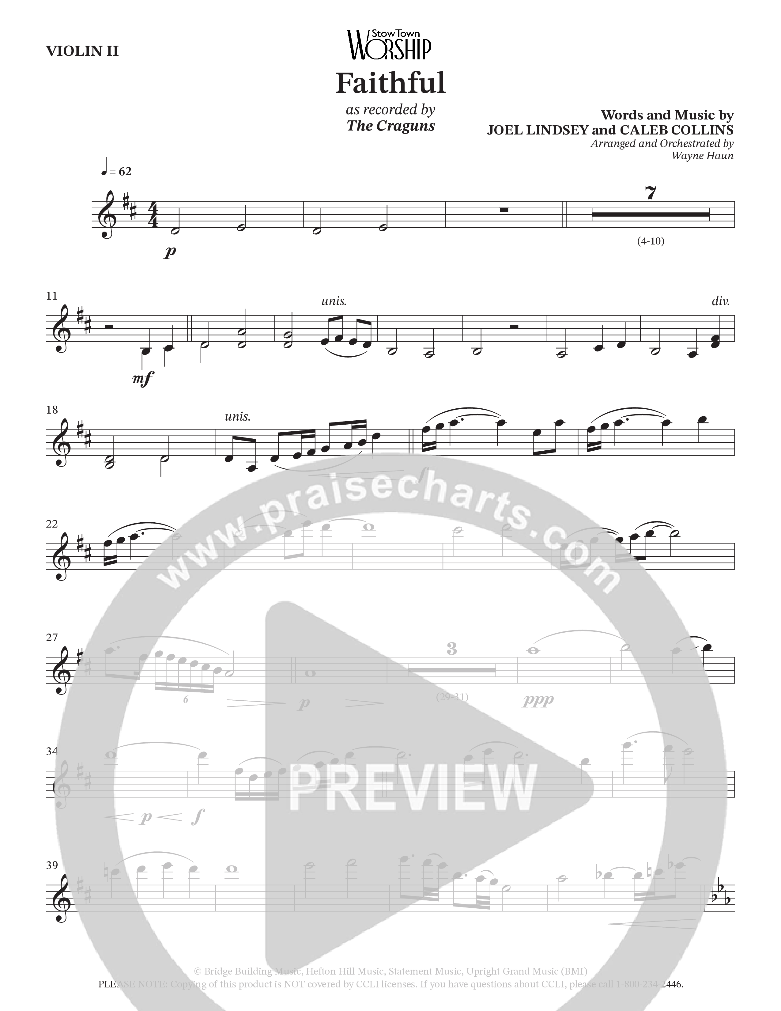 Faithful (Choral Anthem SATB) String Pack (The Craguns)