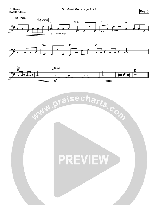 Our Great God Bass Guitar (Fernando Ortega)