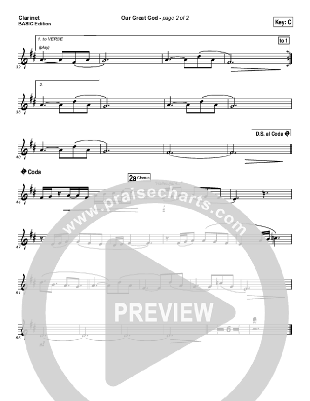 Our Great God Clarinet (Fernando Ortega)