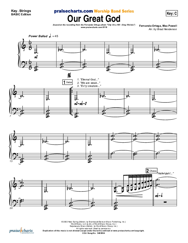 Our Great God Strings (Fernando Ortega)