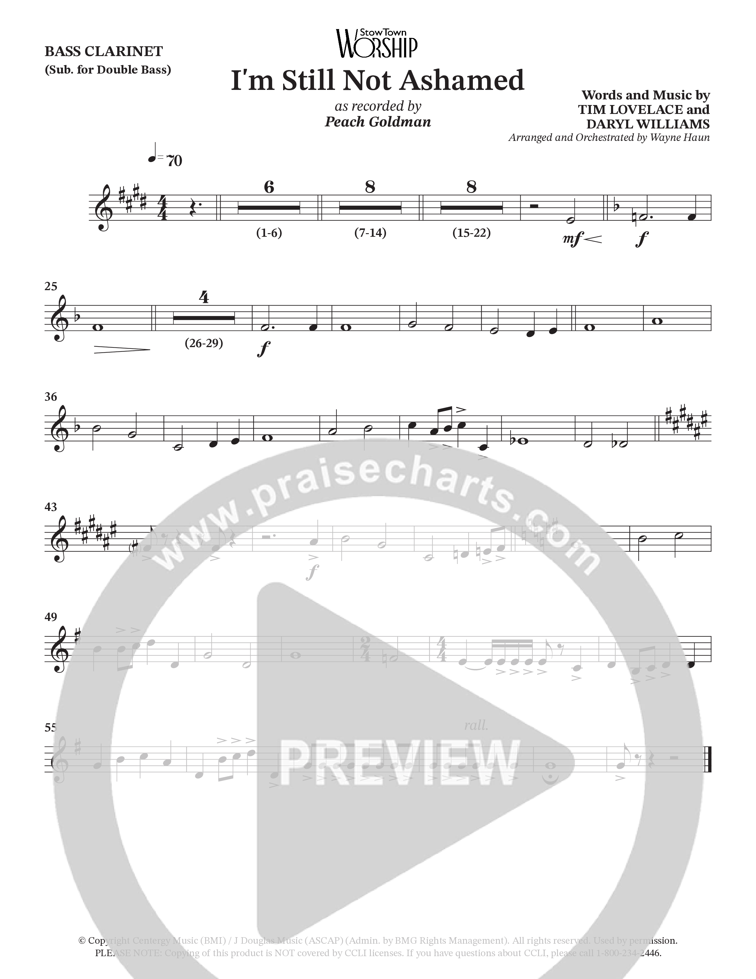 I'm Still Not Ashamed (Choral Anthem SATB) Bass Clarinet (Peach Goldman)