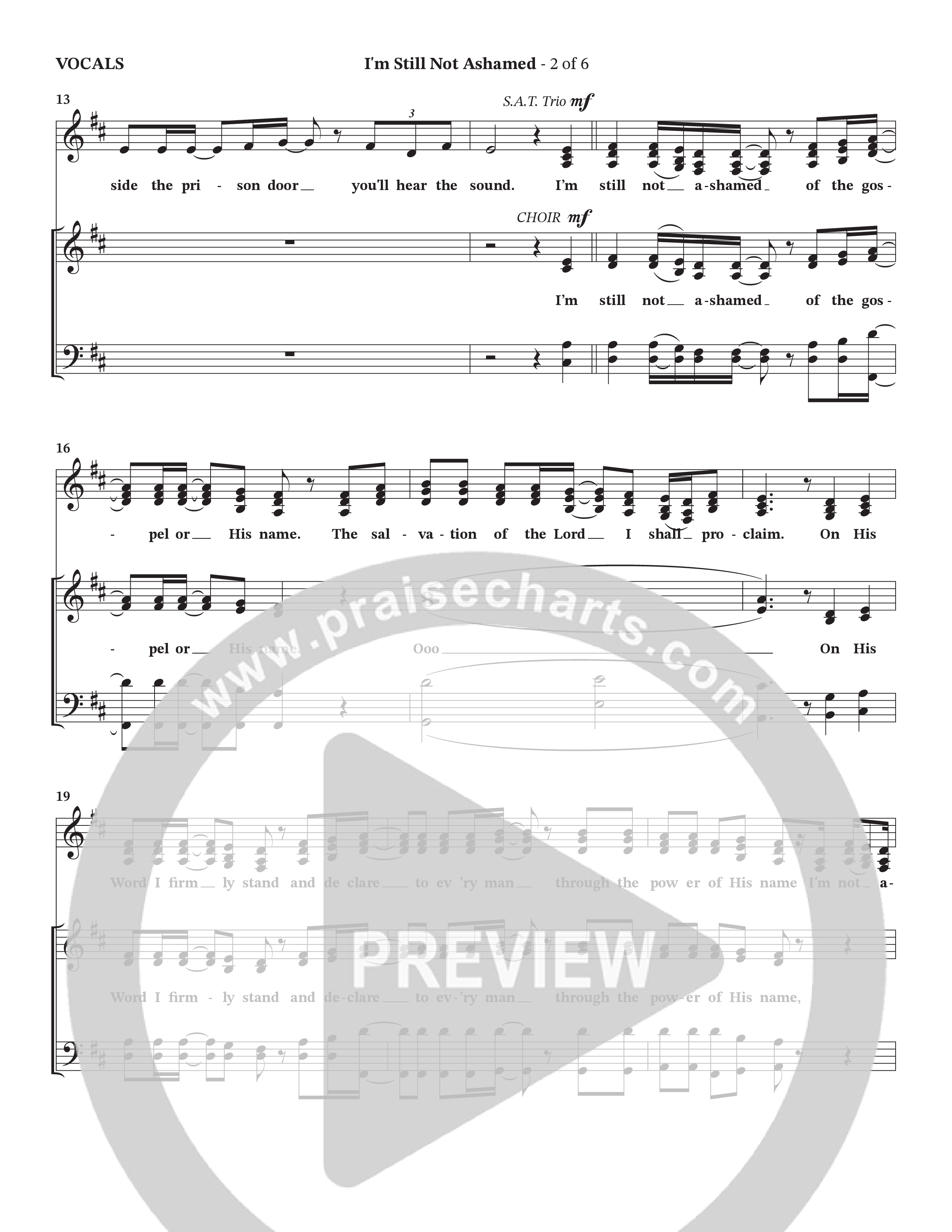 I'm Still Not Ashamed (Choral Anthem SATB) Choir Sheet (Peach Goldman)