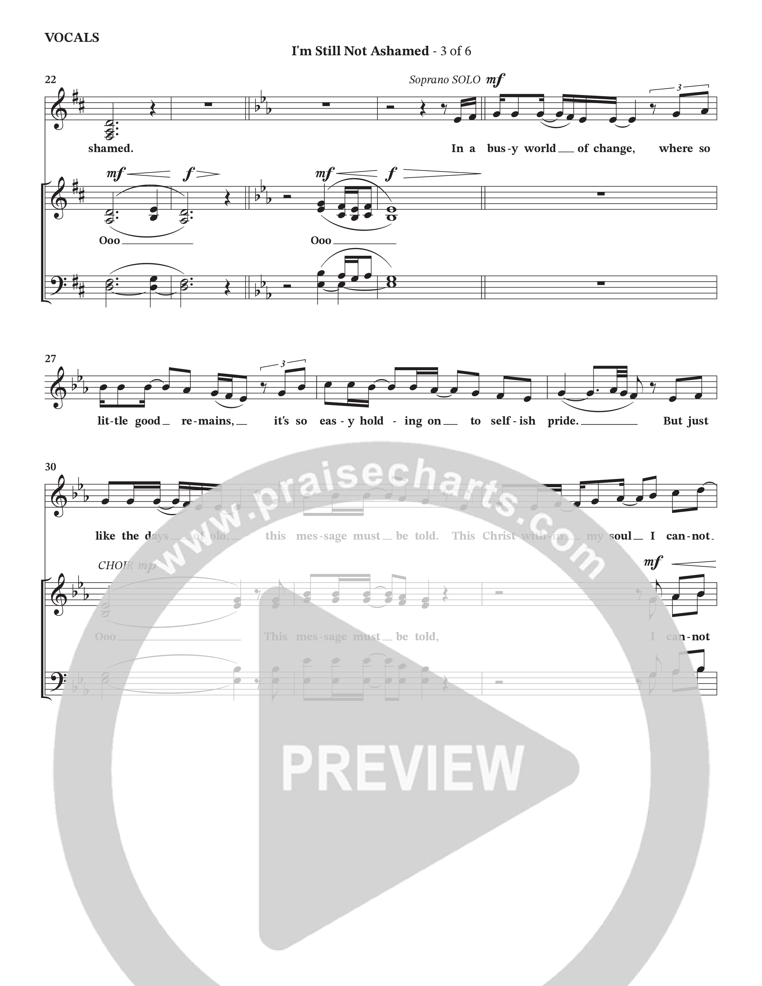I'm Still Not Ashamed (Choral Anthem SATB) Choir Sheet (Peach Goldman)