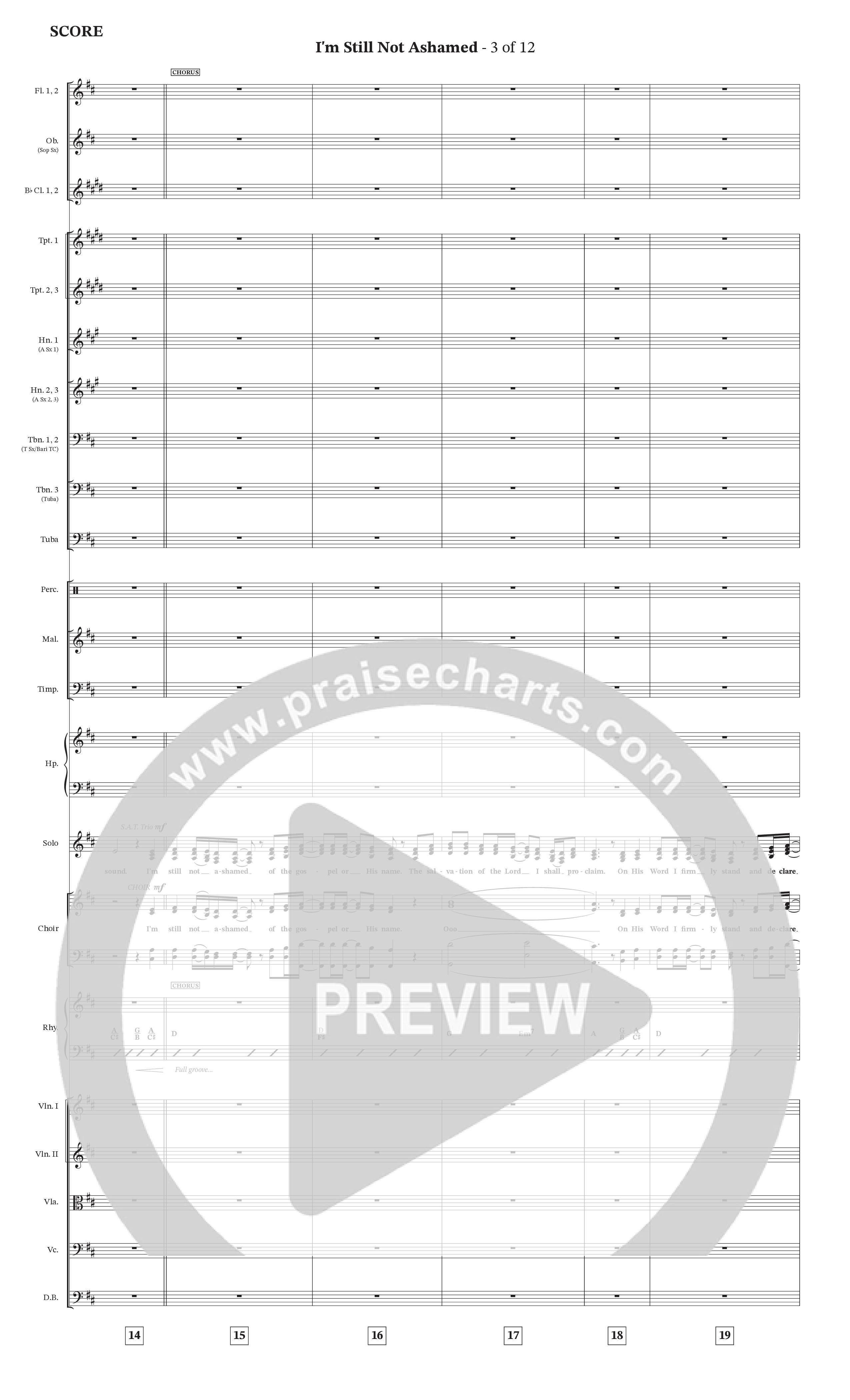 I'm Still Not Ashamed (Choral Anthem SATB) Orchestration (Peach Goldman)
