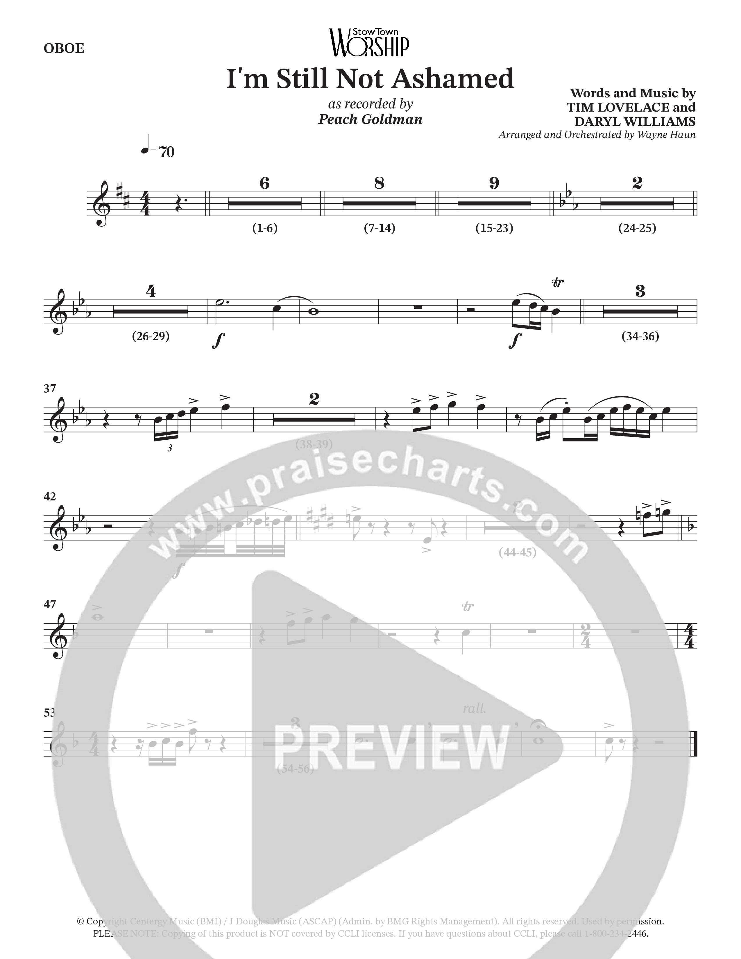 I'm Still Not Ashamed (Choral Anthem SATB) Oboe (Peach Goldman)