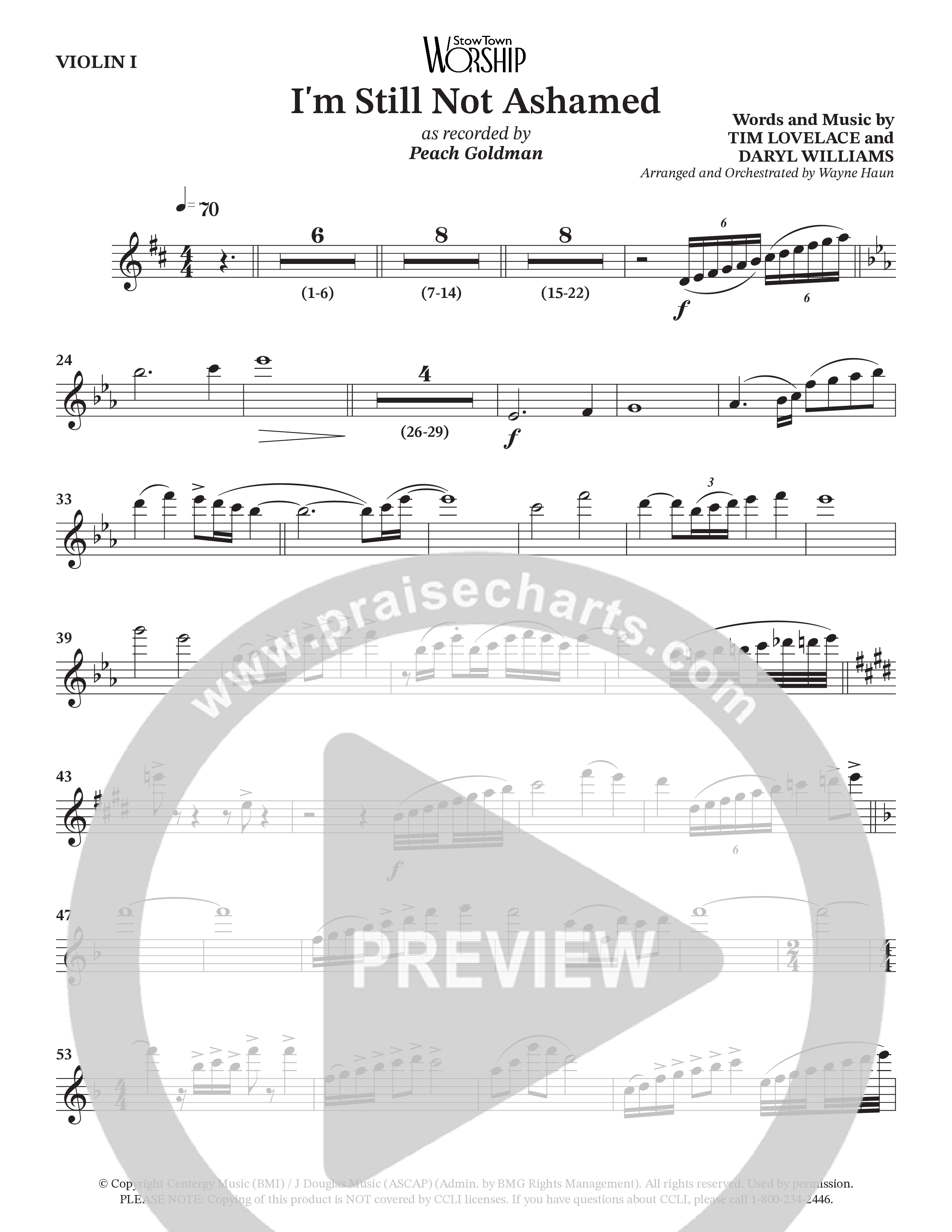 I'm Still Not Ashamed (Choral Anthem SATB) String Pack (Peach Goldman)