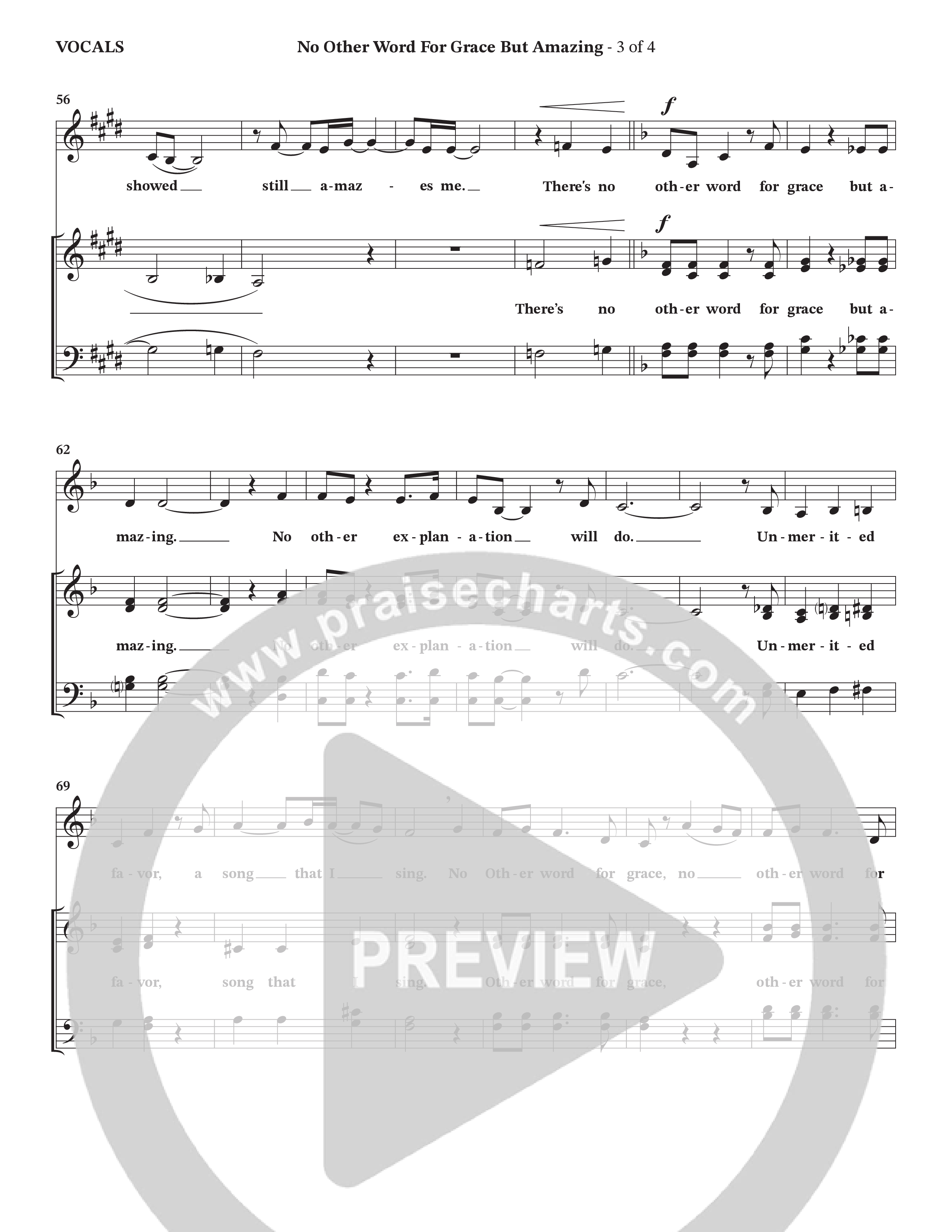 No Other Word For Grace But Amazing (Choral Anthem SATB) Choir Sheet (Janet Paschal / Houston's First Worship)