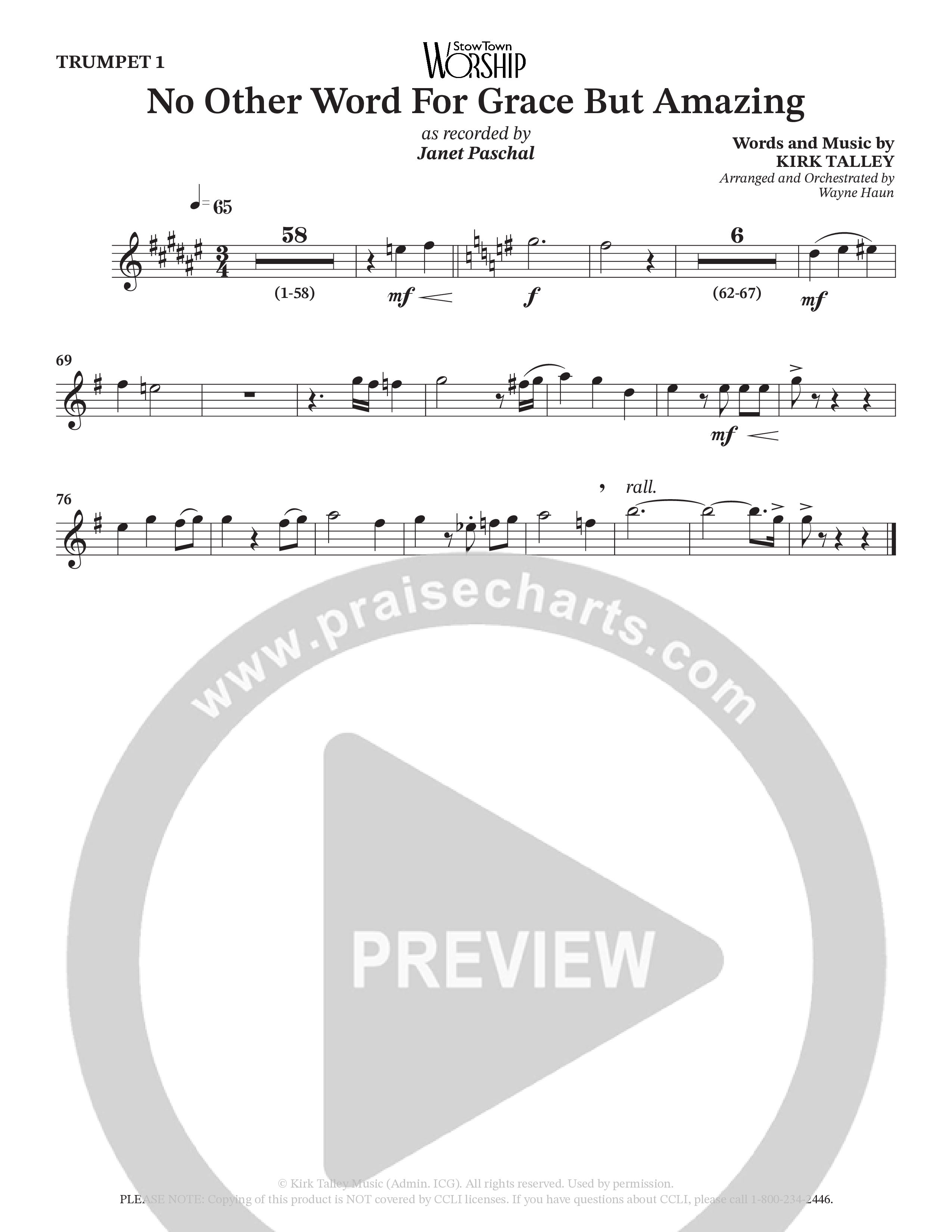 No Other Word For Grace But Amazing (Choral Anthem SATB) Brass Pack (Janet Paschal / Houston's First Worship)