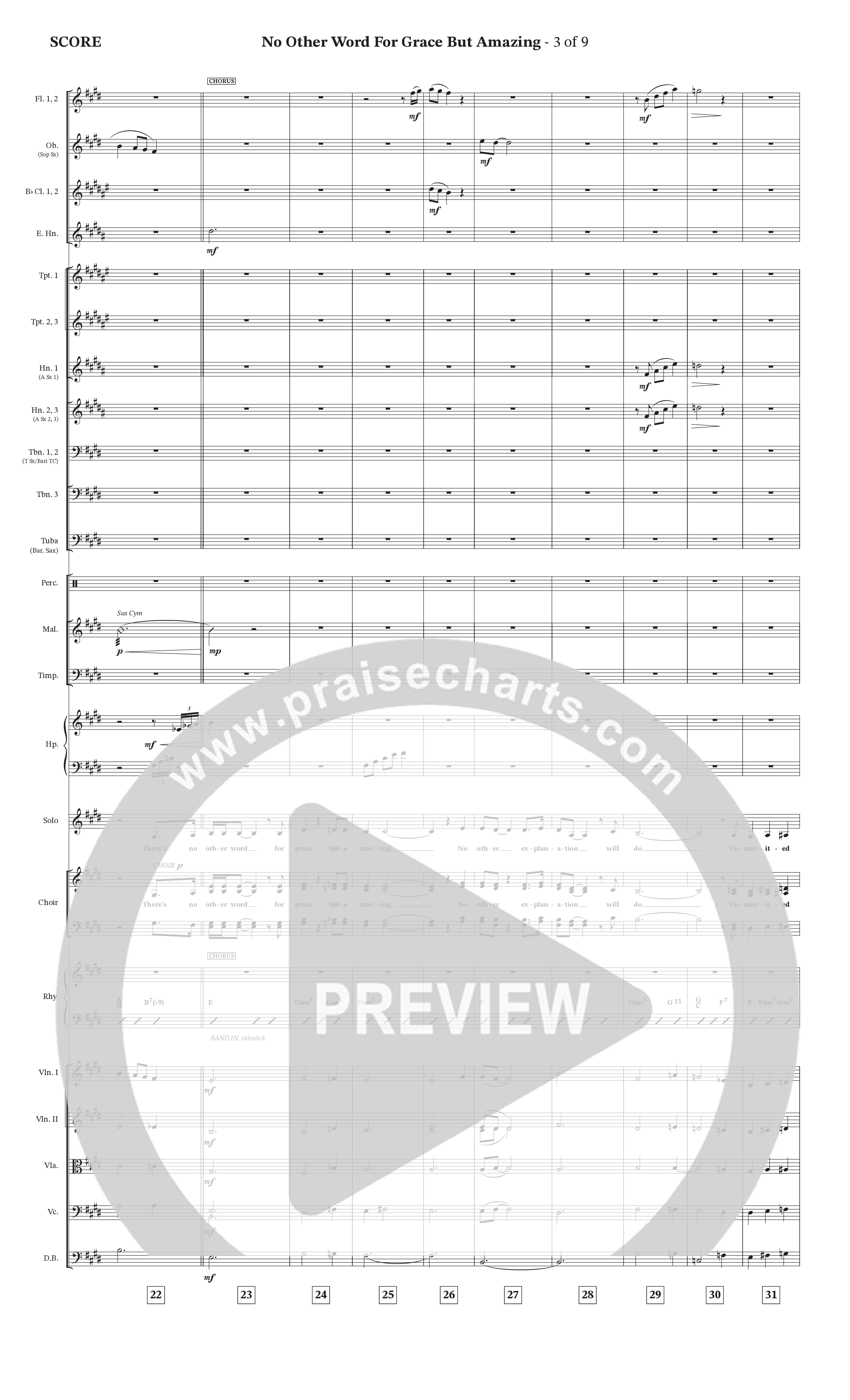 No Other Word For Grace But Amazing (Choral Anthem SATB) Orchestration (Janet Paschal / Houston's First Worship)