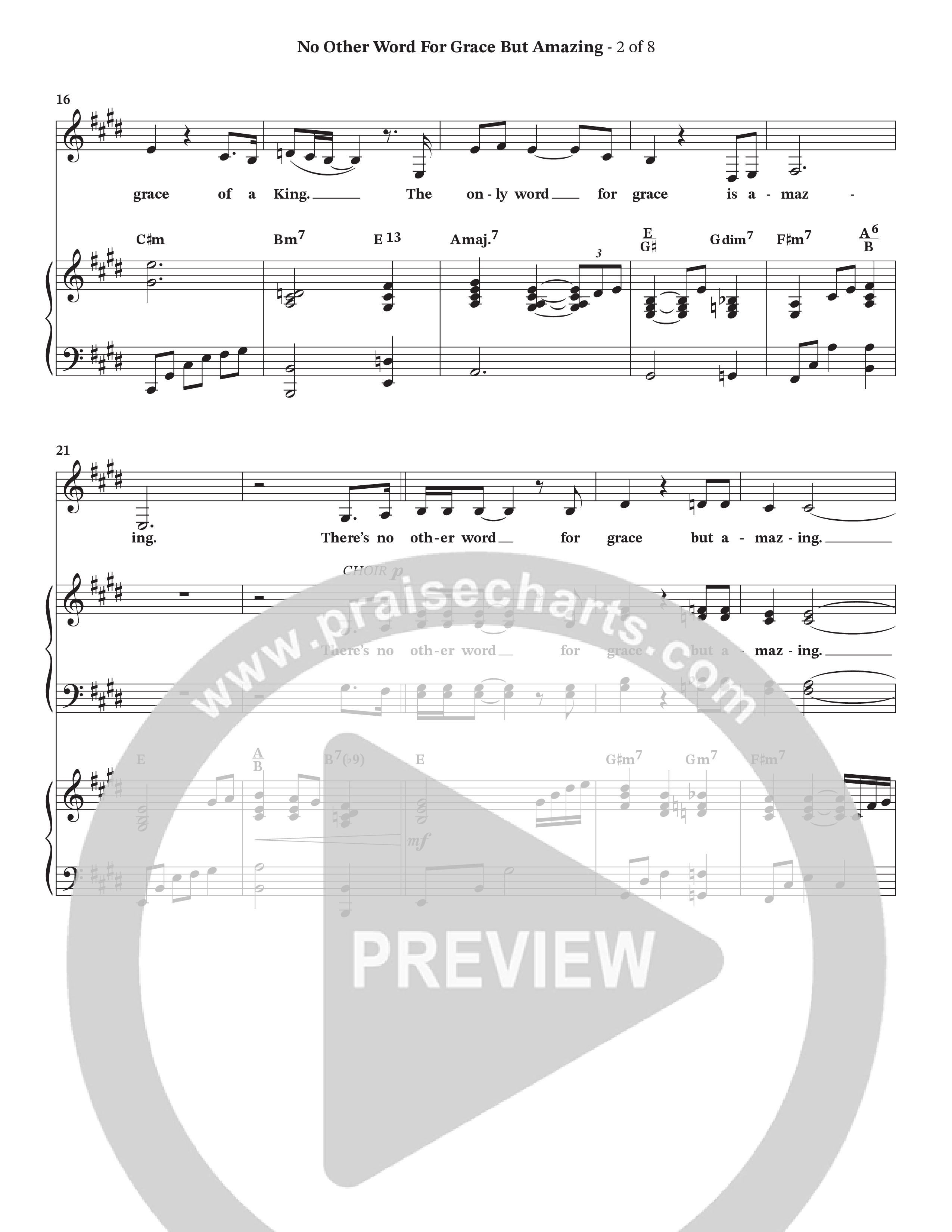 No Other Word For Grace But Amazing (Choral Anthem SATB) Piano/Vocal Pack (Janet Paschal / Houston's First Worship)