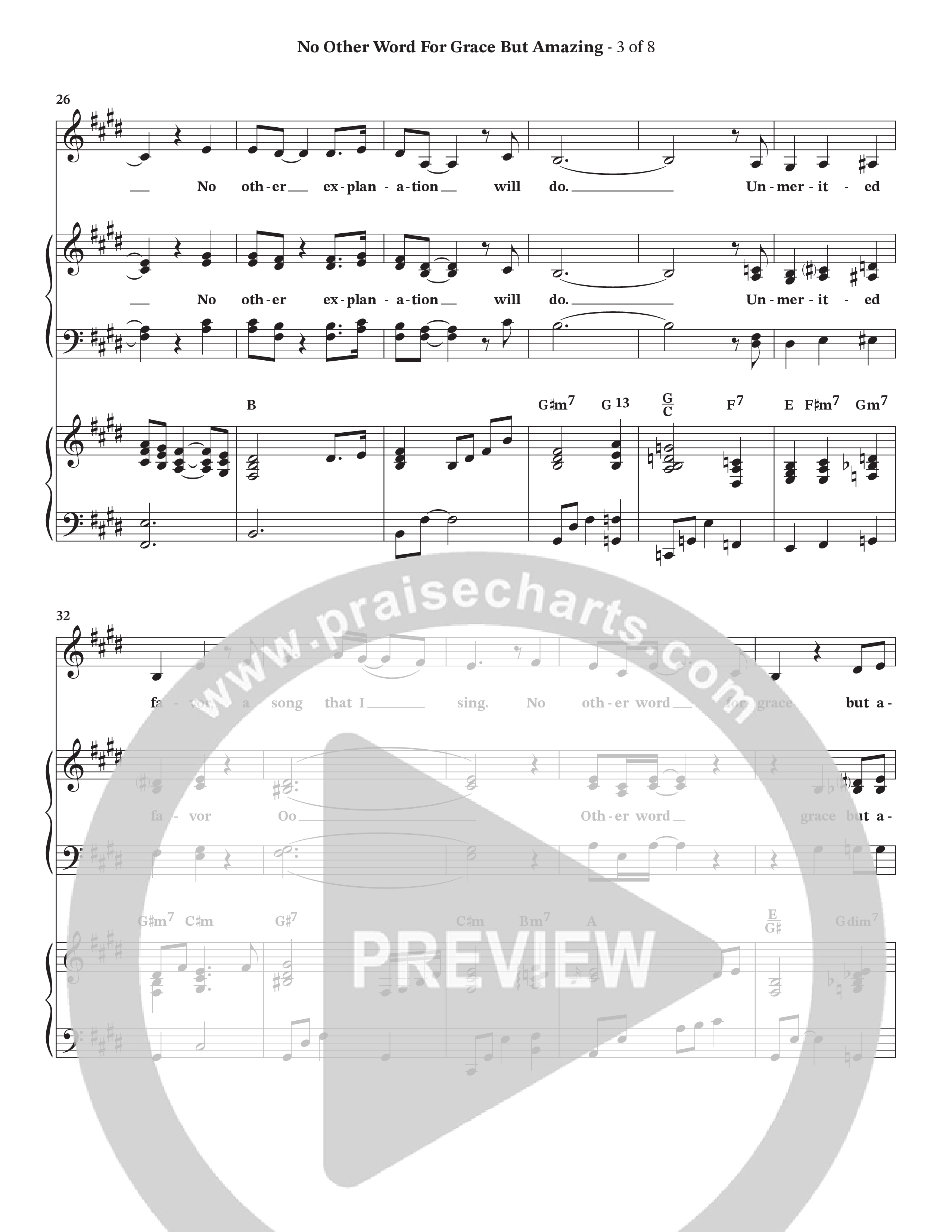 No Other Word For Grace But Amazing (Choral Anthem SATB) Piano/Vocal Pack (Janet Paschal / Houston's First Worship)
