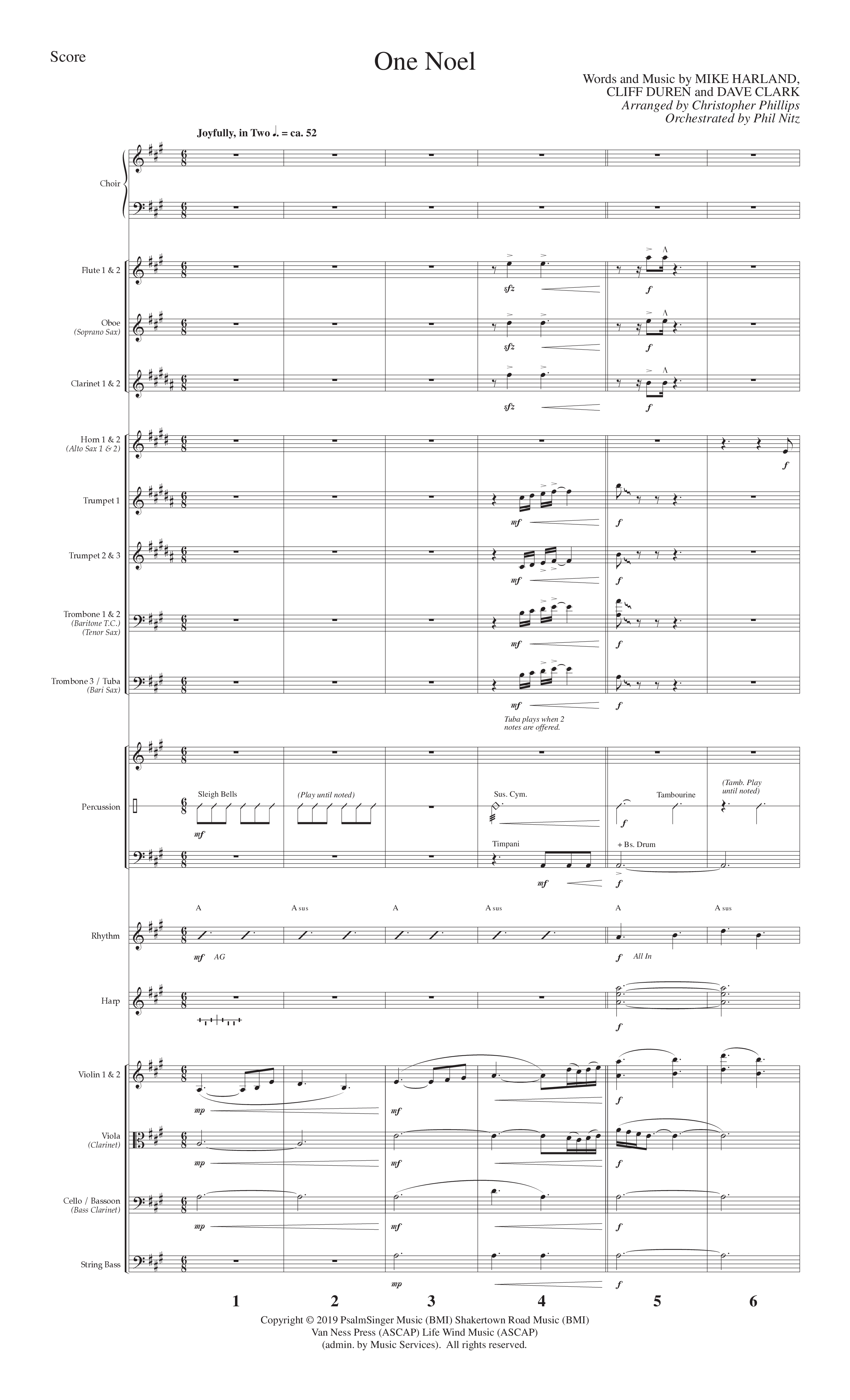 One Noel (8 Song Choral Collection) Song 3 (Orchestration) (Lillenas Choral / Arr. Christopher Phillips / Orch. Cliff Duren / Orch. Phil Nitz)